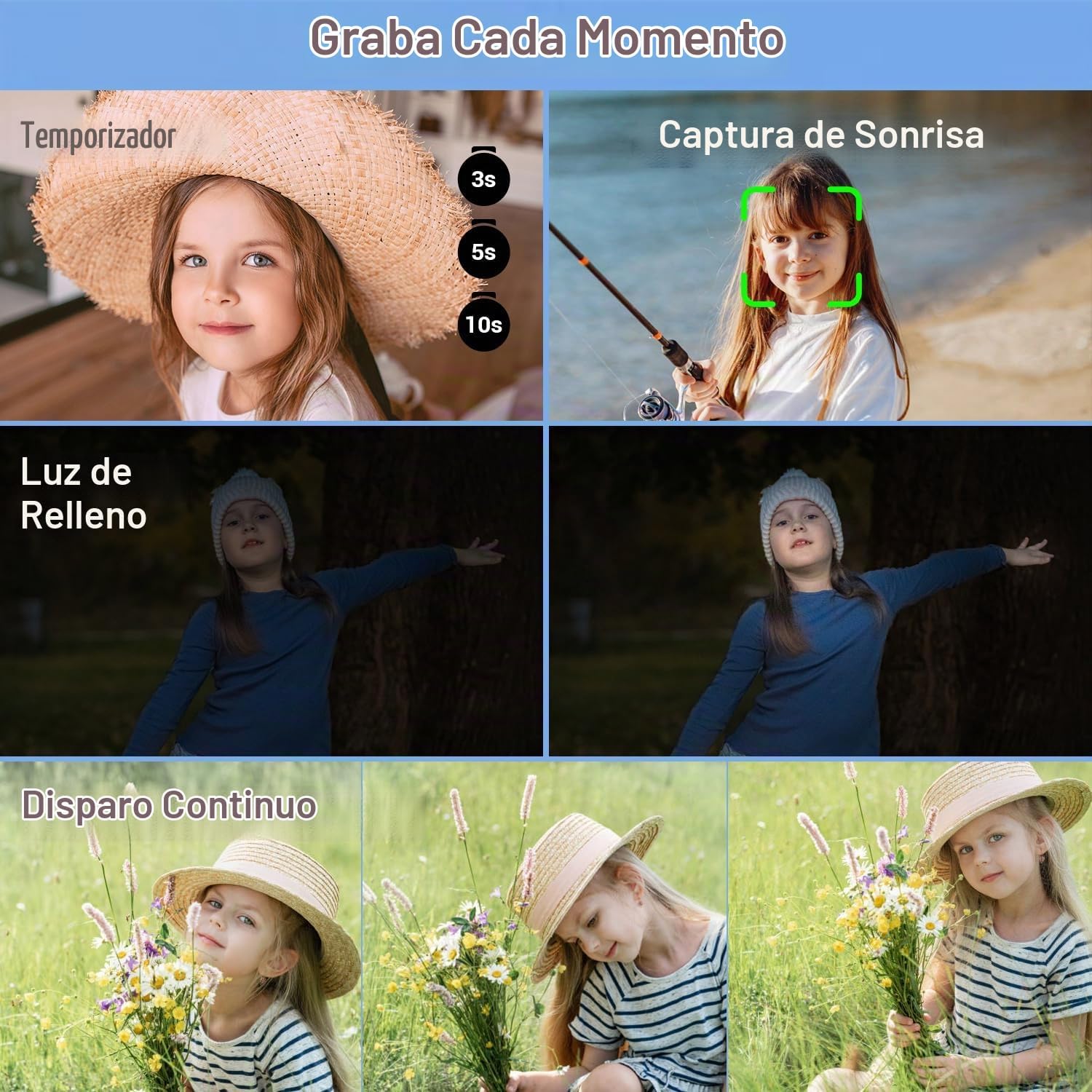 CÁMARA DIGITAL, CÁMARA DE ENFOQUE AUTOMÁTICO DE 4K 44MP CON PUNTO Y DISPARO CON ZOOM 16X DE 2.4 LCD, CÁMARA COMPACTA - 4