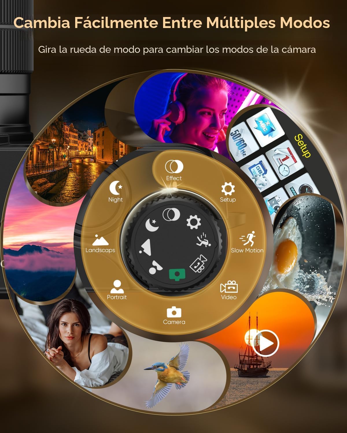 CÁMARA DIGITAL 4K WIFI 180 PANTALLA ABATIBLE ENFOQUE AUTOMÁTICO 64MP 16X - 7