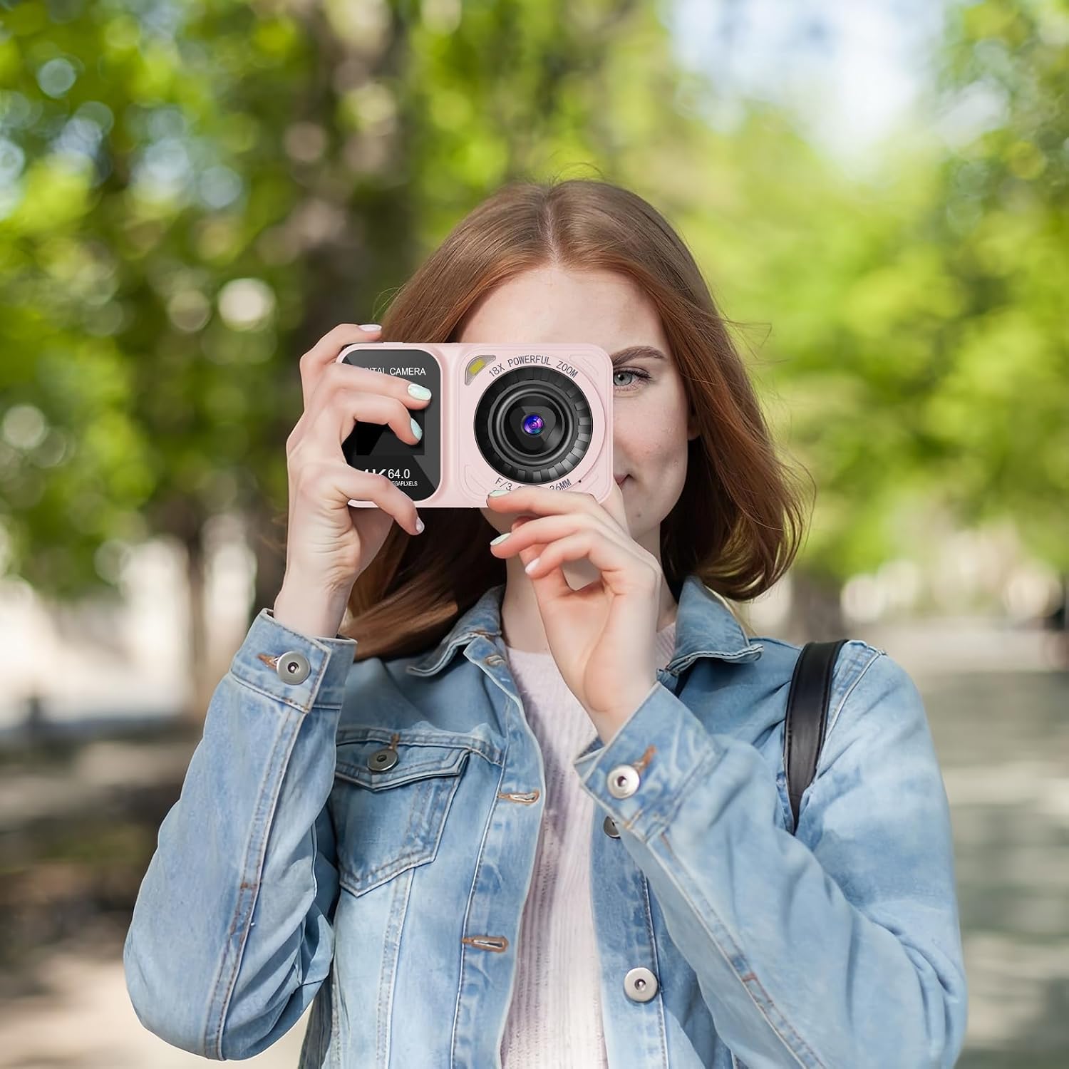 CÁMARA DIGITAL, CÁMARA DE PANTALLAS DUALES 4K 64MP, ZOOM 18X, CÁMARA DIGITAL DE APUNTAR Y DISPARAR CON TARJETA TF DE 64GB - 7