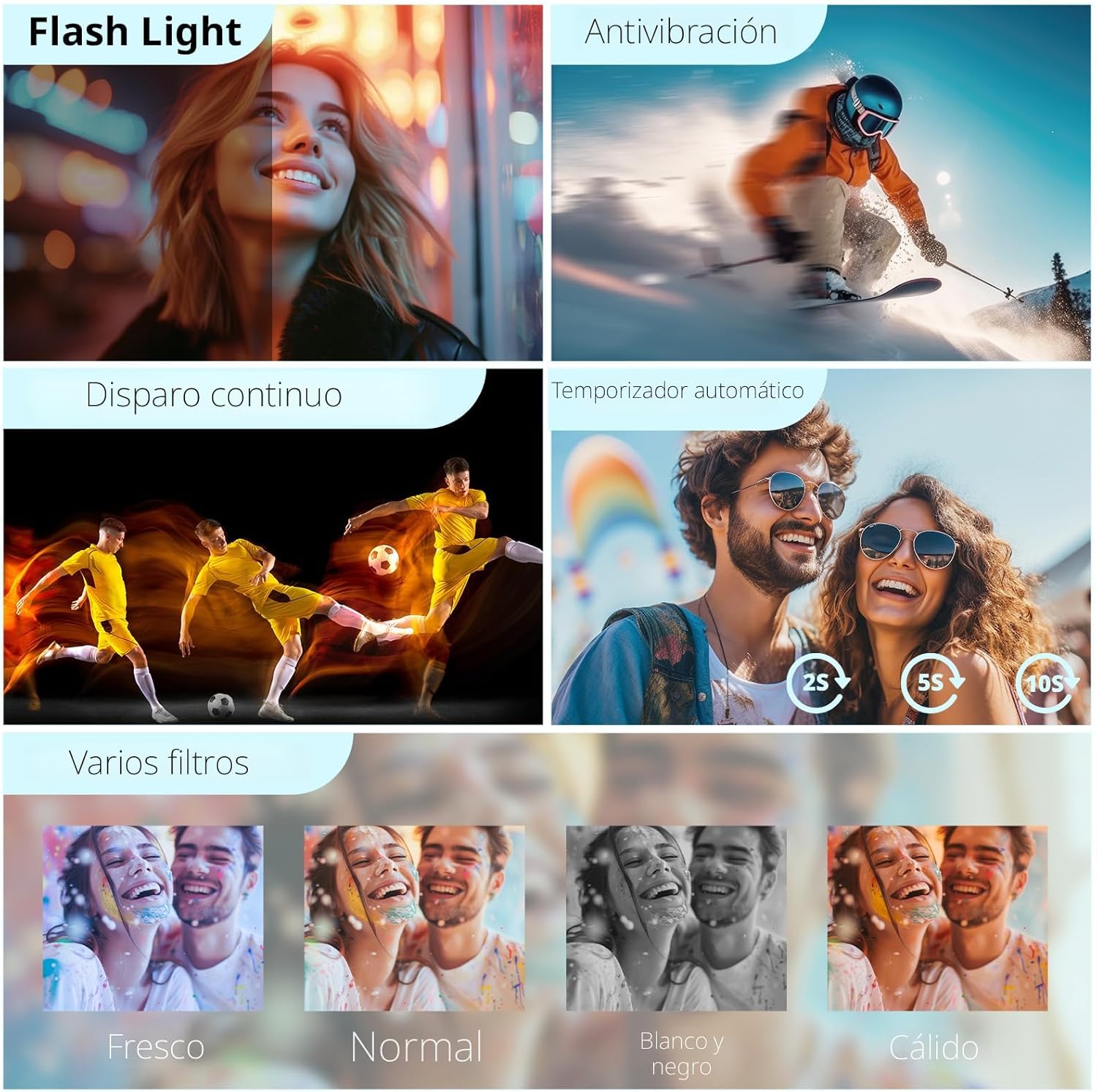 CÁMARA DIGITAL 4K PARA ENFOQUE AUTOMÁTICO DE FOTOGRAFÍA, CÁMARA DE VIDEO DE 48 MP PARA YOUTUBE CON TARJETA SD, 2 BATERÍAS, - 4