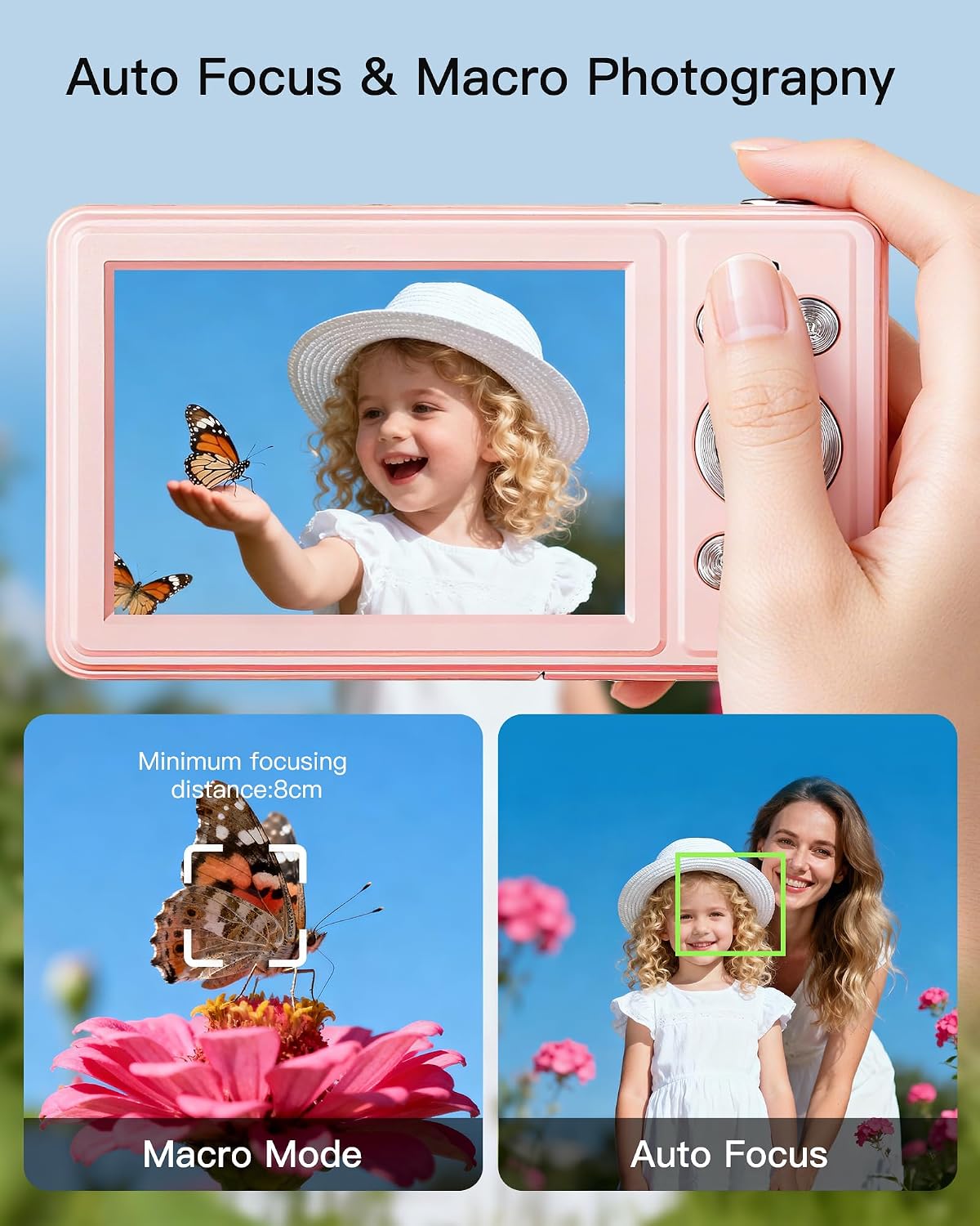 CÁMARA DIGITAL, FHD 1080P APUNTA Y DISPARA, TARJETA SD DE 32 GB, 2 BATERÍAS - 3