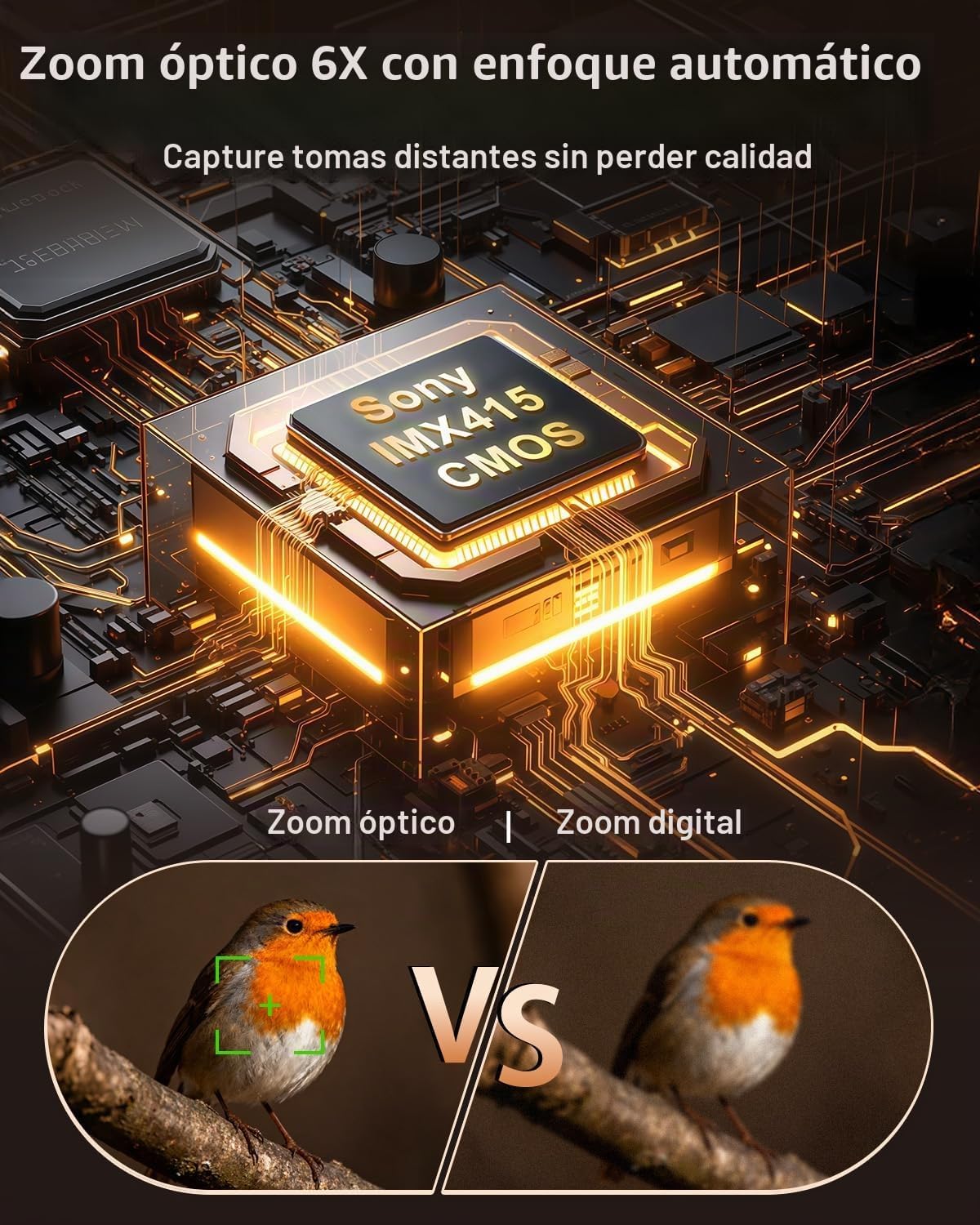 CÁMARA DIGITAL 5K PARA FOTOGRAFÍA CÁMARAS DUALES DE 96MP CON ZOOM ÓPTICO 6X - 4