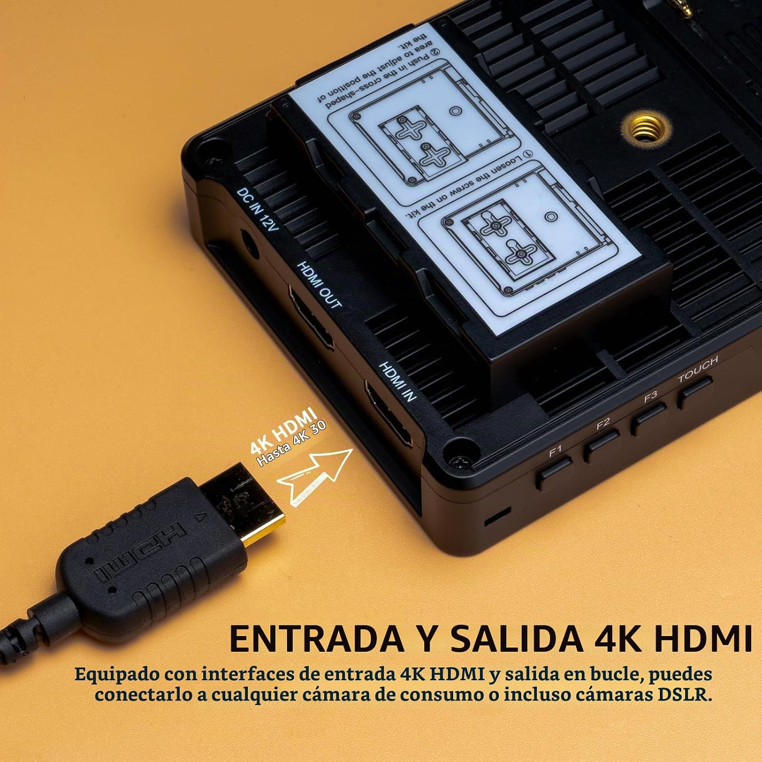 FEELWORLD F5 PROX 5.5 PULGADAS 1600NIT MONITOR DE CAMPO DE CÁMARA DSLR DE ALTO BRILLO CON BATERÍA F750 4400MAH Y BOLSA, - 6