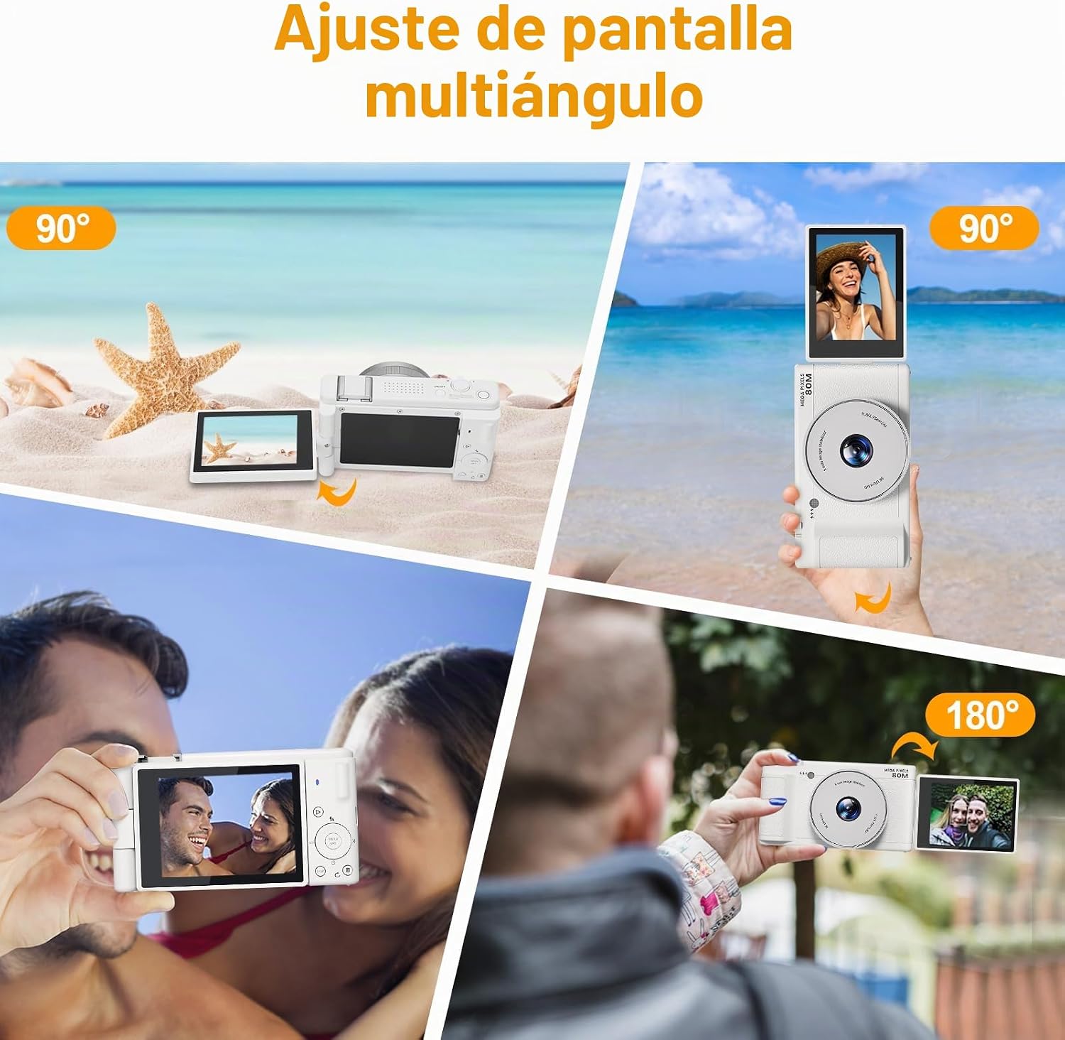 CÁMARA DIGITAL 5K UHD PARA FOTOGRAFÍA, CÁMARA DE VIDEOBLOGS DE 80 MEGAPÍXELES CON ENFOQUE AUTOMÁTICO PARA YOUTUBE, CÁMARA - 3
