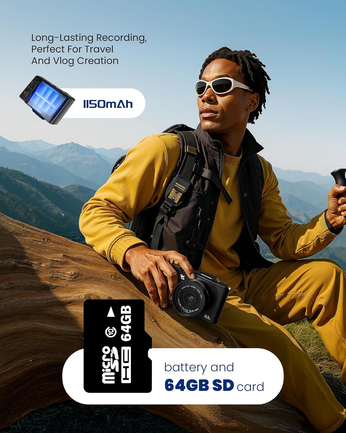 CÁMARA DIGITAL 5K DE 75 MEGAPÍXELES PARA FOTOGRAFÍA CON WIFI - CÁMARA DE VIDEOBLOGS DE ENFOQUE AUTOMÁTICO PARA YOUTUBE - 6