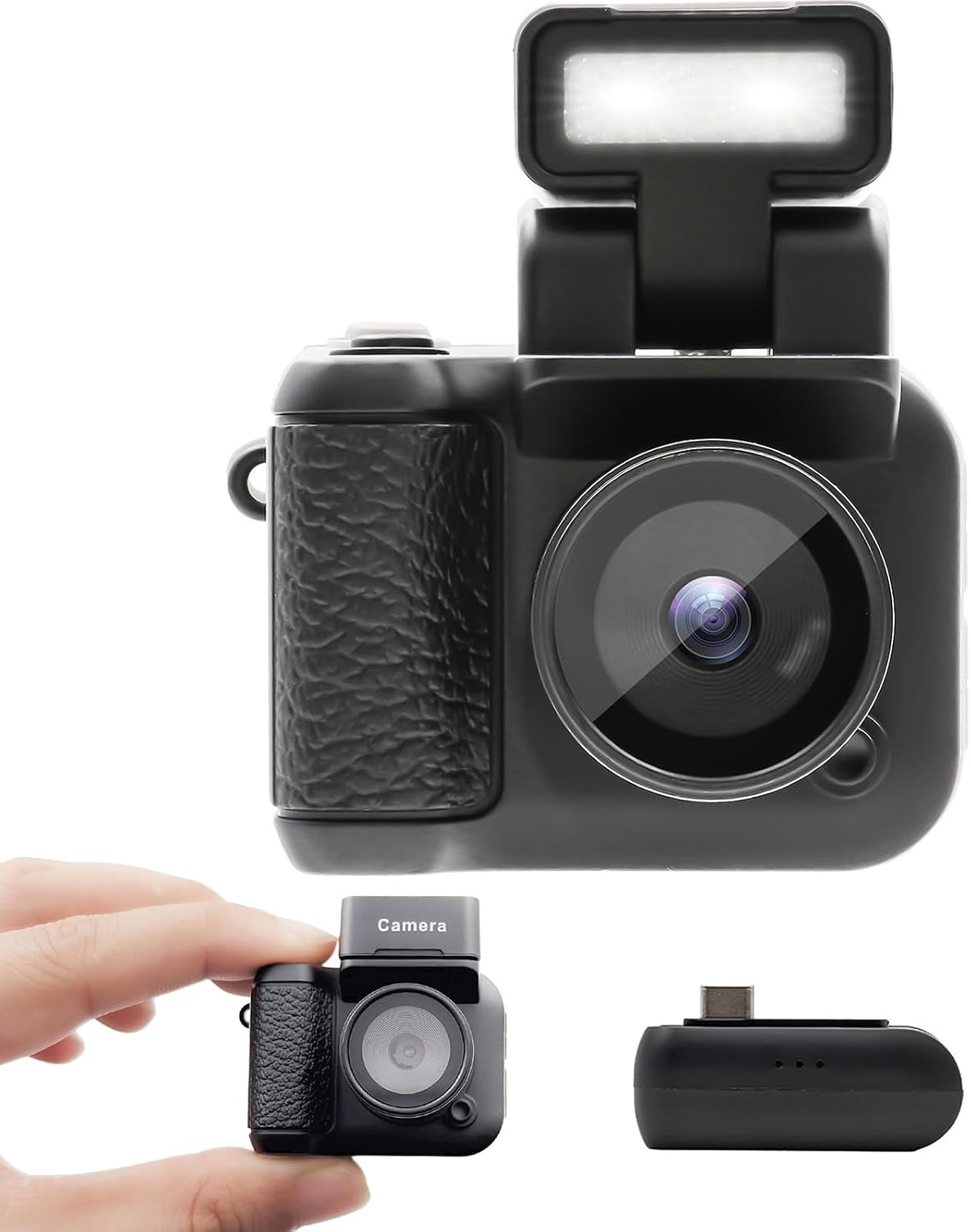CÁMARA DIGITAL CON PANTALLA LCD DE 1,4 PULGADAS 1080P, TARJETA DE 32GB, BASE DE CARGA, MONORREFLEJOS CON FORMA DE CMOS, - 1