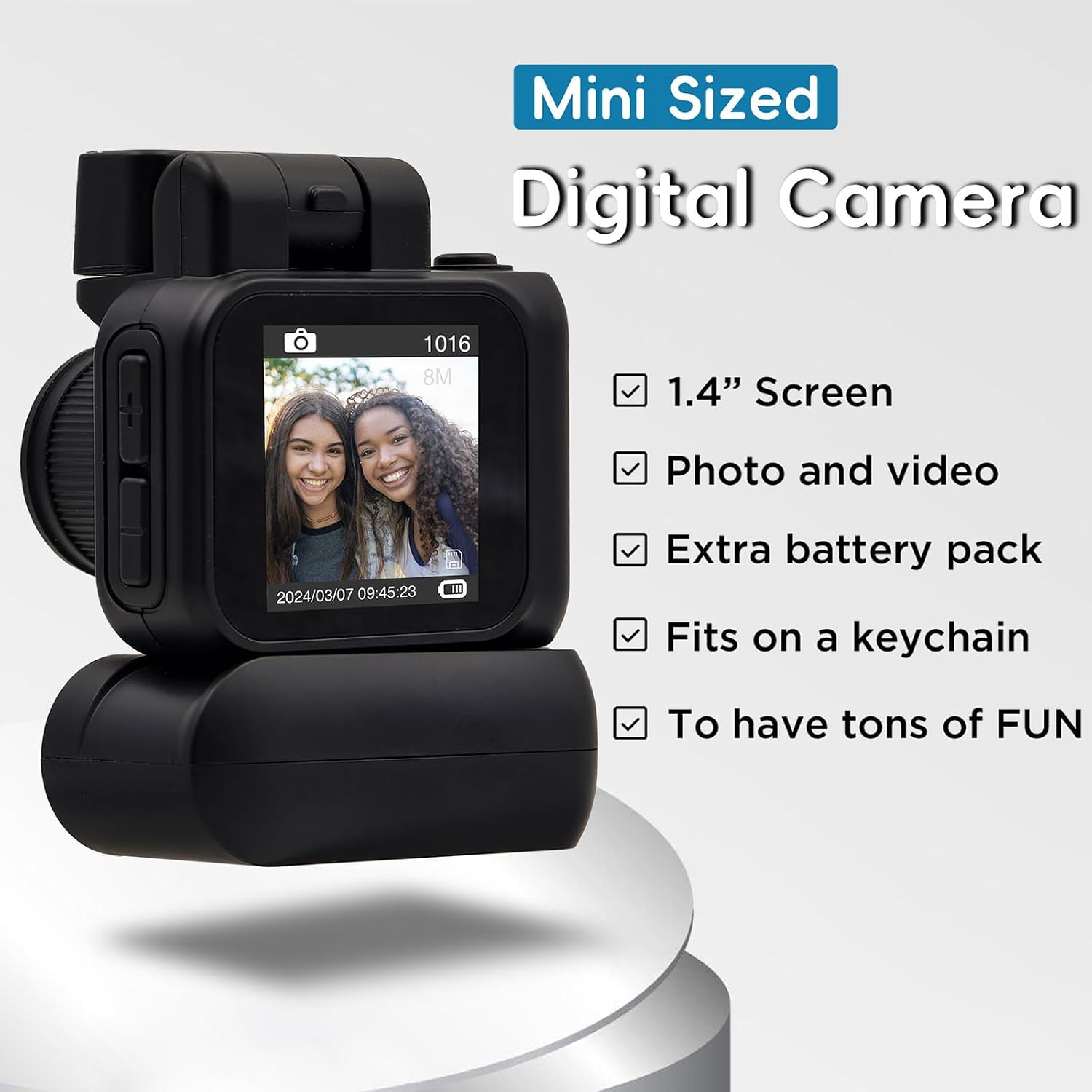 CÁMARA DIGITAL CON PANTALLA LCD DE 1,4 PULGADAS 1080P, TARJETA DE 32GB, BASE DE CARGA, MONORREFLEJOS CON FORMA DE CMOS, - 2