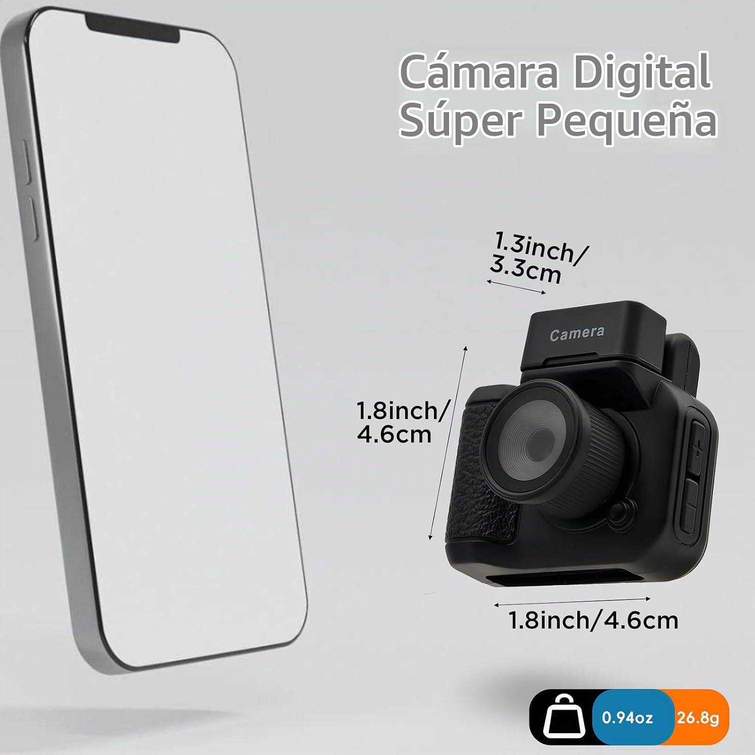 CÁMARA DIGITAL CON PANTALLA LCD DE 1,4 PULGADAS 1080P, TARJETA DE 32GB, BASE DE CARGA, MONORREFLEJOS CON FORMA DE CMOS, - 3