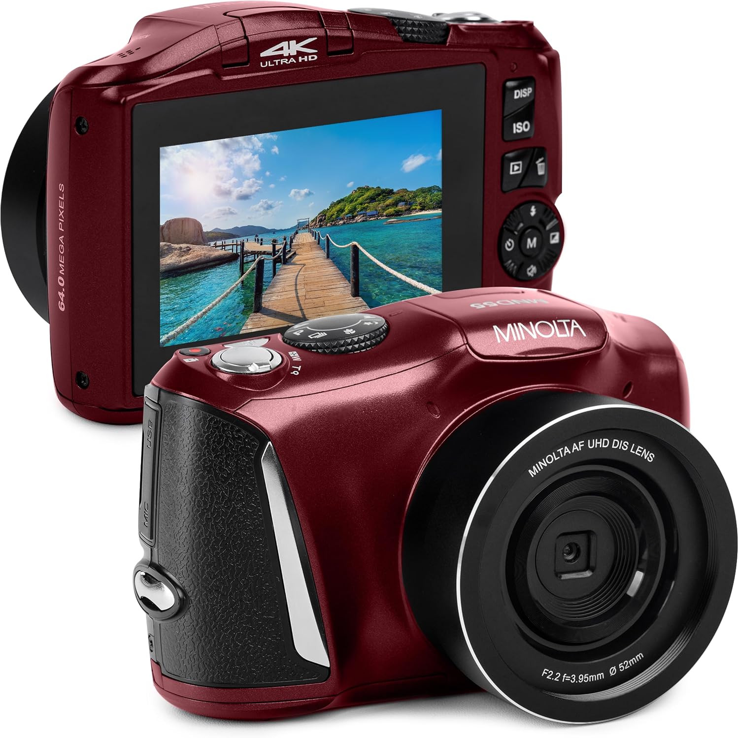 MINOLTA MND55 64MP 4K ULTRA HD WI-FI CÁMARA DIGITAL - ROJO - 1