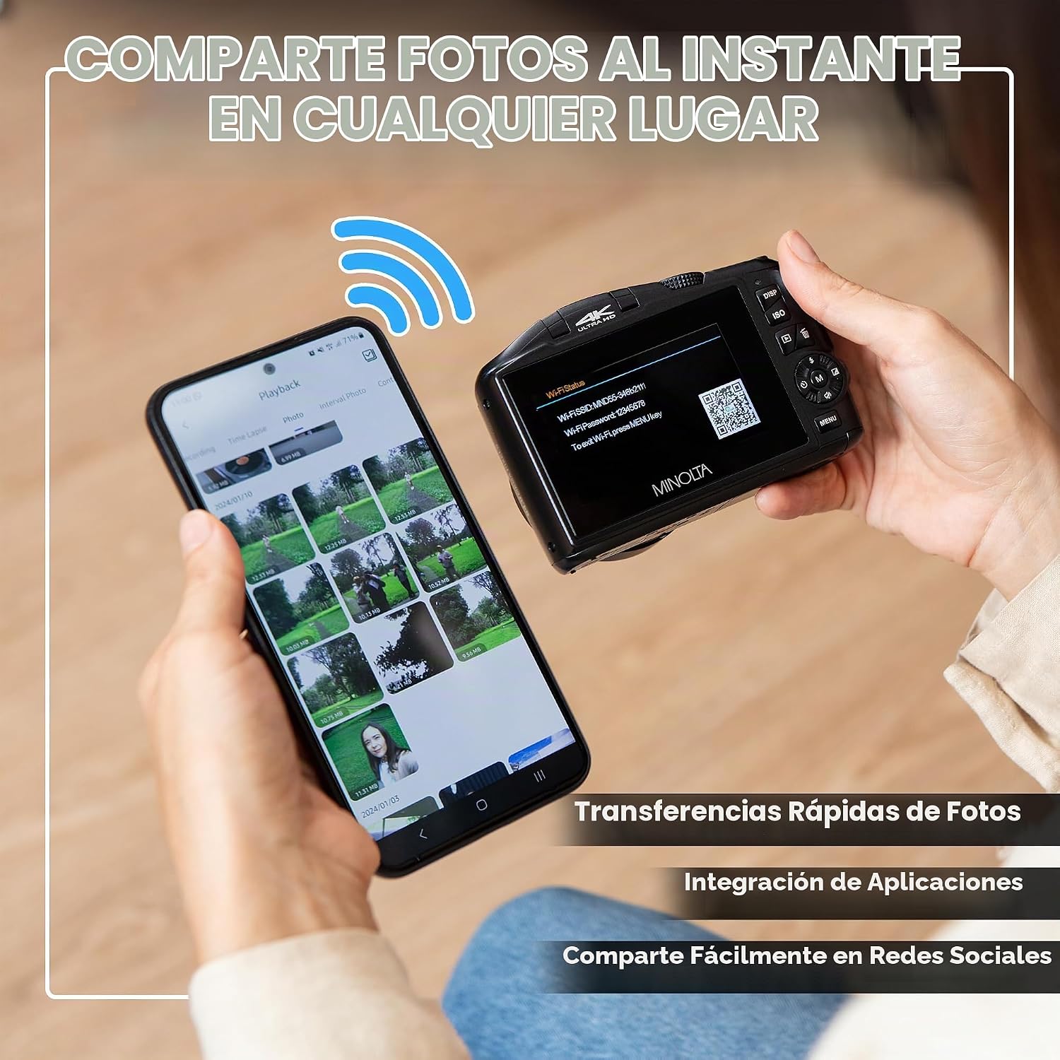 MINOLTA MND55 64MP 4K ULTRA HD WI-FI CÁMARA DIGITAL - ROJO - 6
