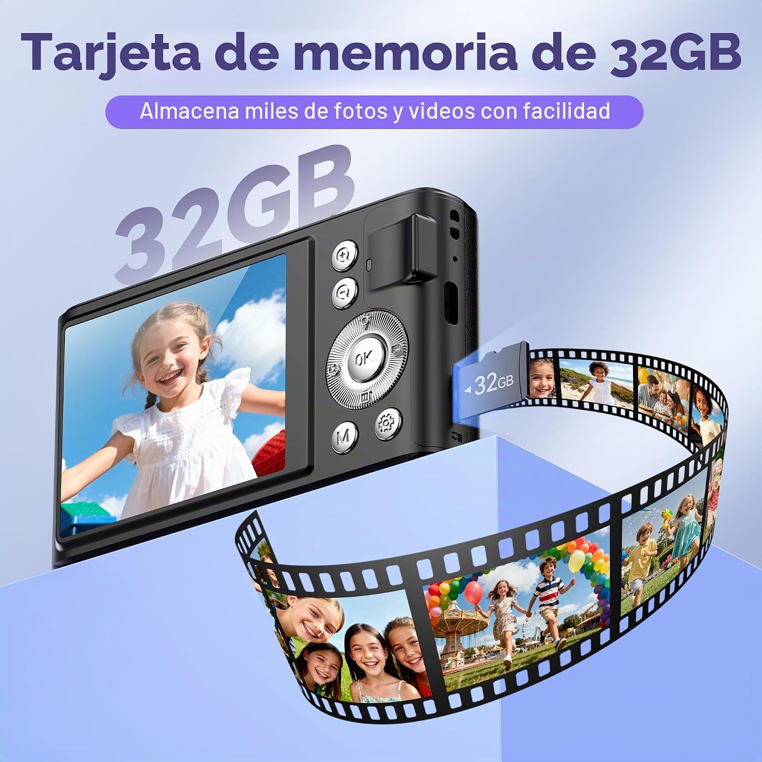 CÁMARA DIGITAL 4K PARA NIÑOS: CÁMARAS DE 48MP PARA FOTOGRAFÍA DE ADOLESCENTES - CÁMARA FOTOGRÁFICA CON ENFOQUE AUTOMÁTICO - 6