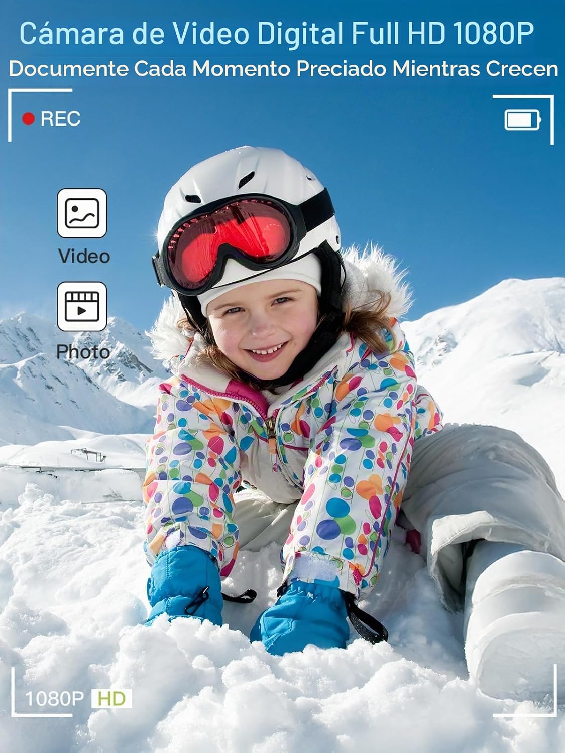 CÁMARA DIGITAL PARA NIÑOS, FHD 1080P 56MP CON ENFOQUE AUTOMÁTICO Y DISPARO CON 16X DE ZOOM, TARJETA TF DE 32GB, BATERÍA, - 3