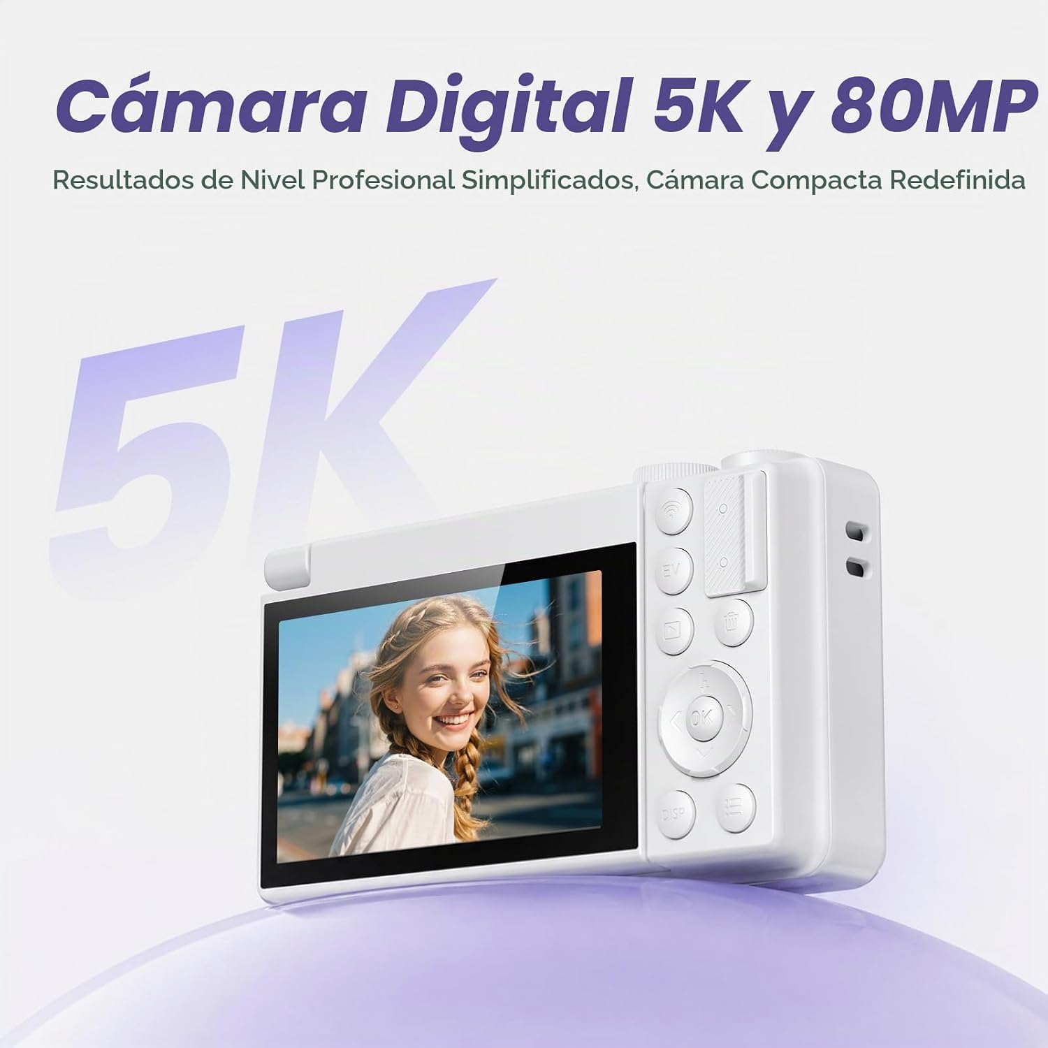 5K DIGITAL CAMERA FOR PHOTOGRAPHY, 2026 LATEST 80MP AUTOFOCUS WIFI VLOGGING CAMERA FOR YOUTUBE, 3 180 FLIP SCREEN COMPACT - 2