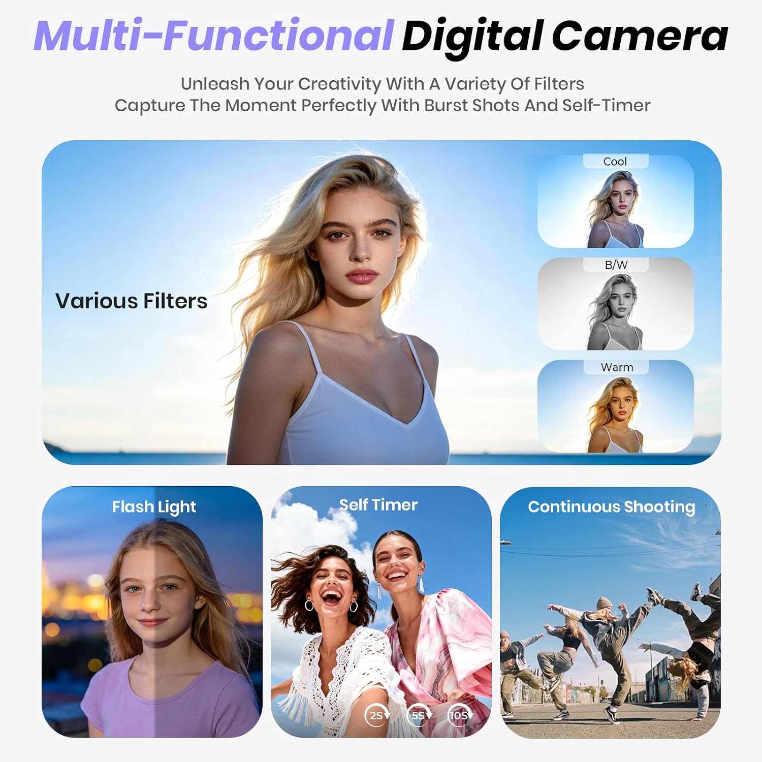 5K DIGITAL CAMERA FOR PHOTOGRAPHY, 2026 LATEST 80MP AUTOFOCUS WIFI VLOGGING CAMERA FOR YOUTUBE, 3 180 FLIP SCREEN COMPACT - 6