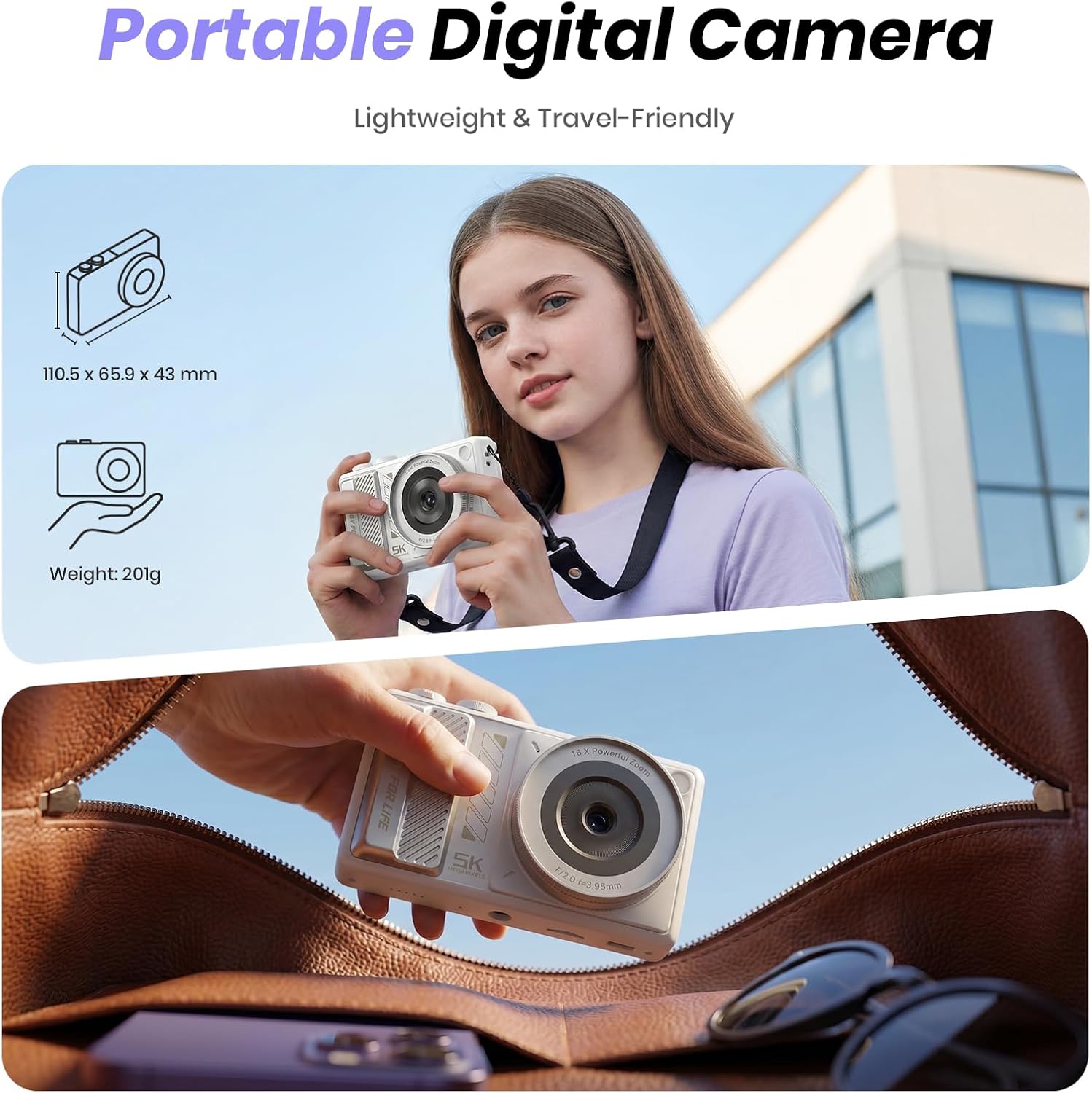 5K DIGITAL CAMERA FOR PHOTOGRAPHY, 2026 LATEST 80MP AUTOFOCUS WIFI VLOGGING CAMERA FOR YOUTUBE, 3 180 FLIP SCREEN COMPACT - 7