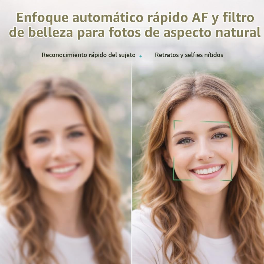 CÁMARA DIGITAL DE 44 MP PARA NIÑOS Y PRINCIPIANTES, CÁMARA COMPACTA DE APUNTAR Y DISPARAR CON ZOOM 8X, CÁMARA LIGERA FÁCIL - 5