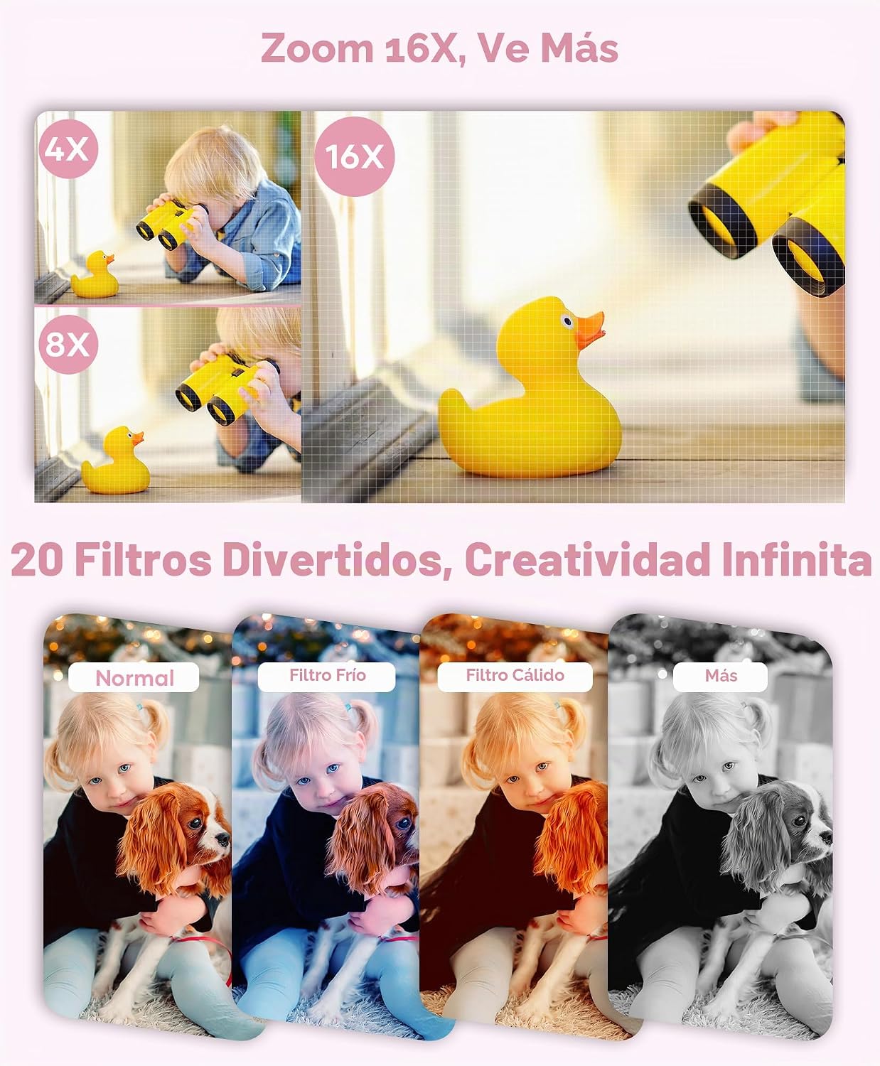 WONNIE CÁMARA DIGITAL DE 56 MP, FHD 1080P PARA APUNTAR Y DISPARAR CON TARJETA SD DE 32 GB, 2 BATERÍAS Y CORDÓN, IDEAL - 6