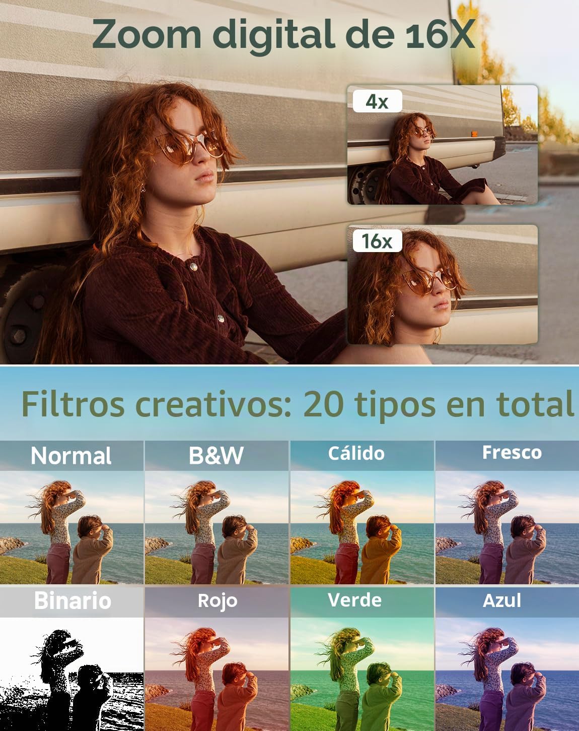 CÁMARA DIGITAL PARA NIÑOS, FHD 1080P 44MP CÁMARA DIGITAL DE APUNTAR Y DISPARAR CON DETECCIÓN DE ROSTRO, CAPTURA DE SONRISAS, - 6