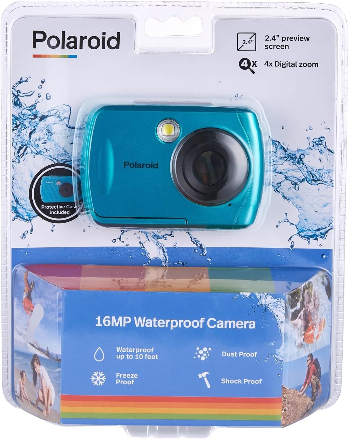 POLAROID IS048 CÁMARA DE ACCIÓN PORTÁTIL DE 16 MP, INSTANTÁNEA, COMPARTIBLE Y RESISTENTE AL AGUA, COLOR TURQUESA - 6