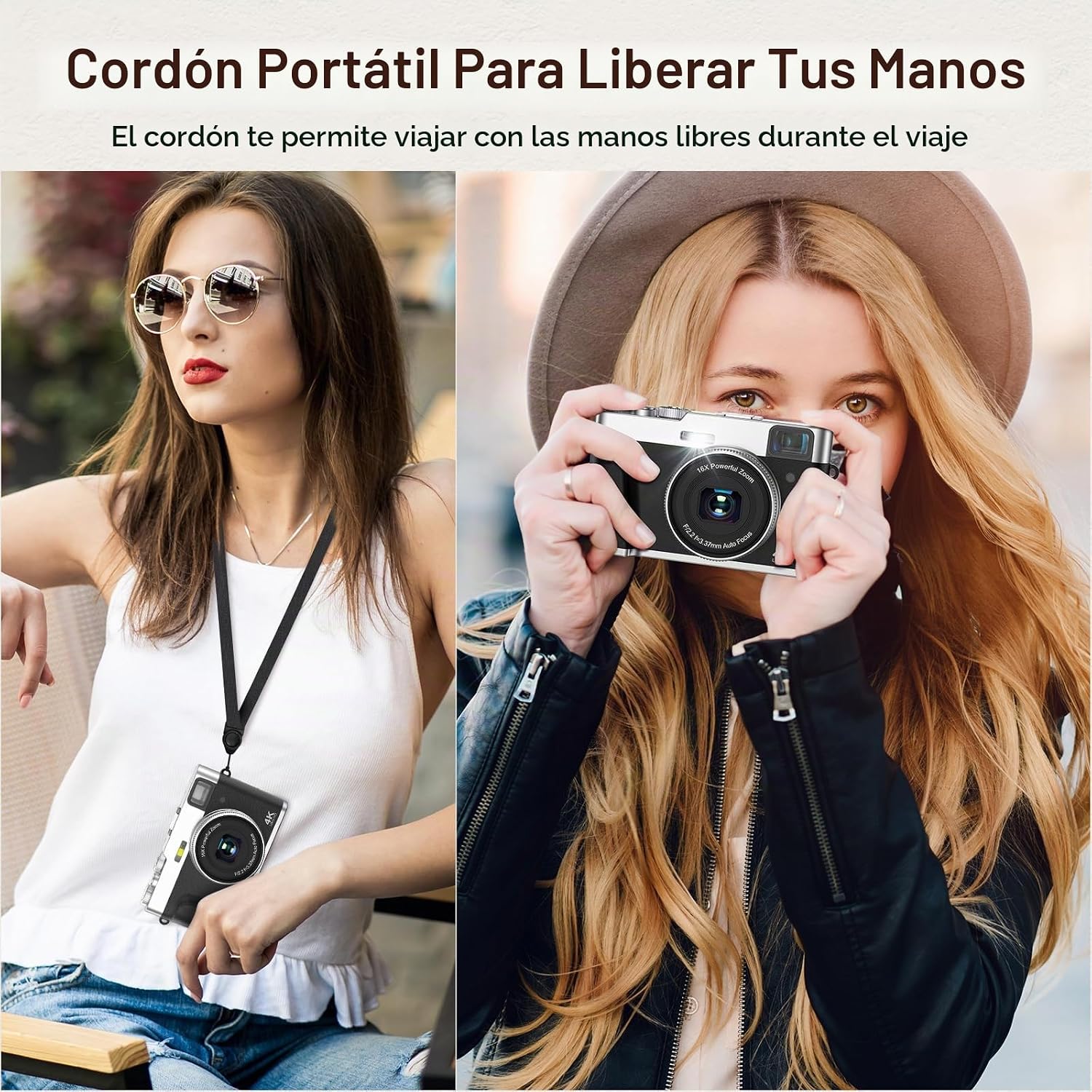 CÁMARA DIGITAL 4K CON TARJETA SD, CÁMARA DE APUNTAR Y DISPARAR DE 48 MP CON VISOR DE FLASH Y DIAL, CÁMARA DE VLOGGING - 5