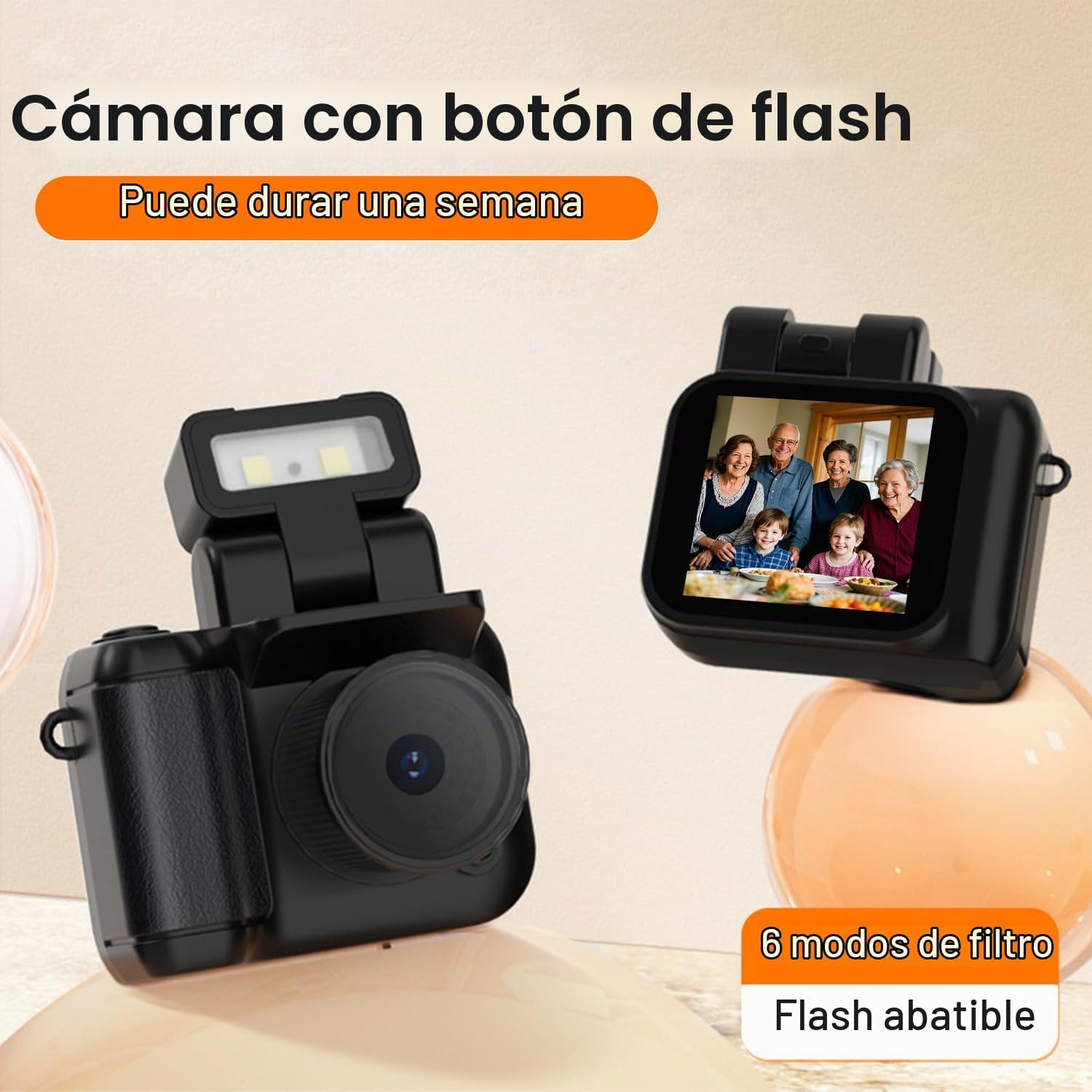 CÁMARA RETRO SNAP MINI VISTA NÓSTALGICA VINTAGE INSTANTÁNEAS PEQUEÑAS CÁMARA FOTOGRÁFICA DIGITAL TIPO LLAVERO LLAVERO MINI - 3