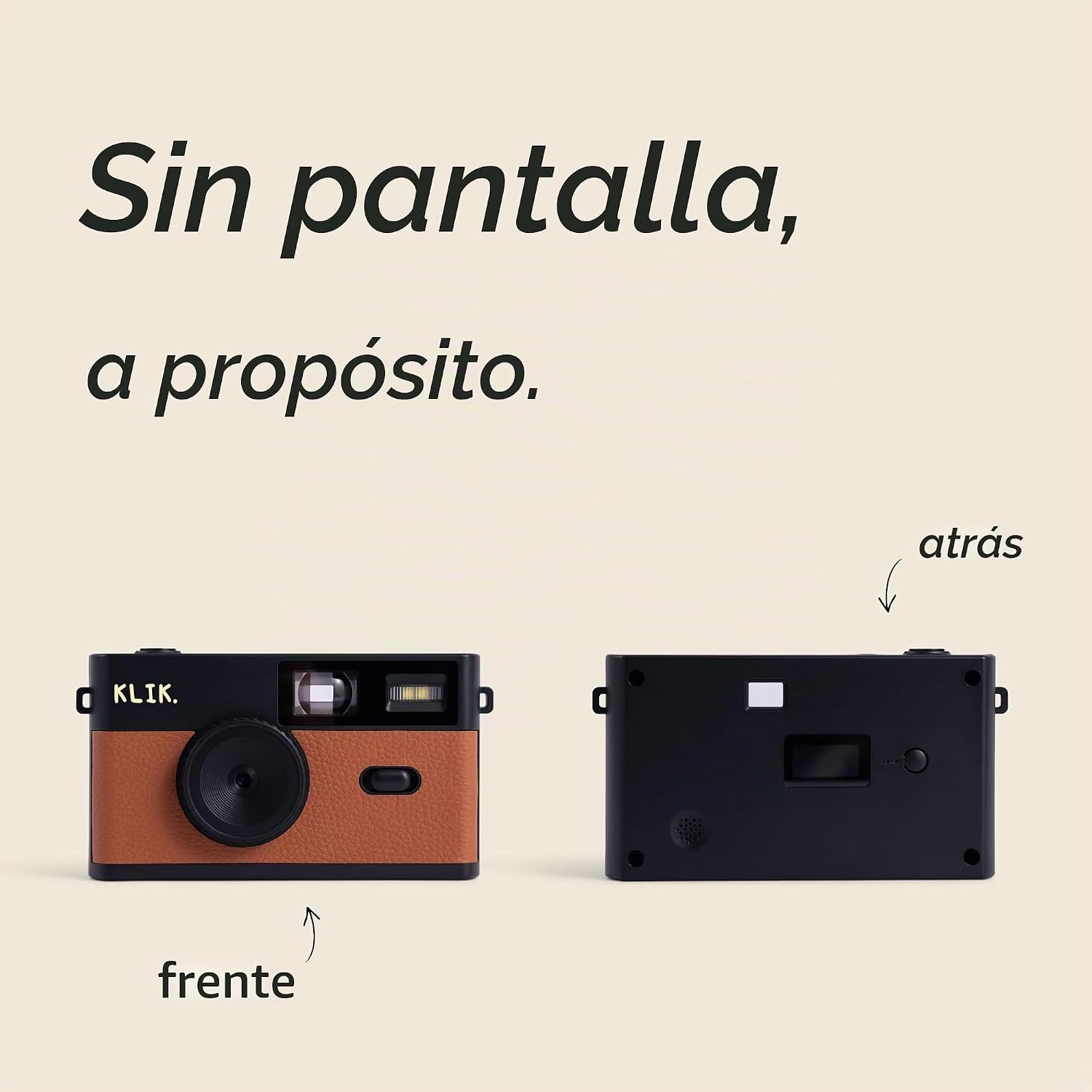 KLIK CÁMARA DIGITAL SIN PANTALLA MANTENTE PRESENTE Y CAPTURA FOTOS VINTAGE DE ESTILO RETRO 8MP, 3 FILTROS ESTILO PELÍCULA, - 3