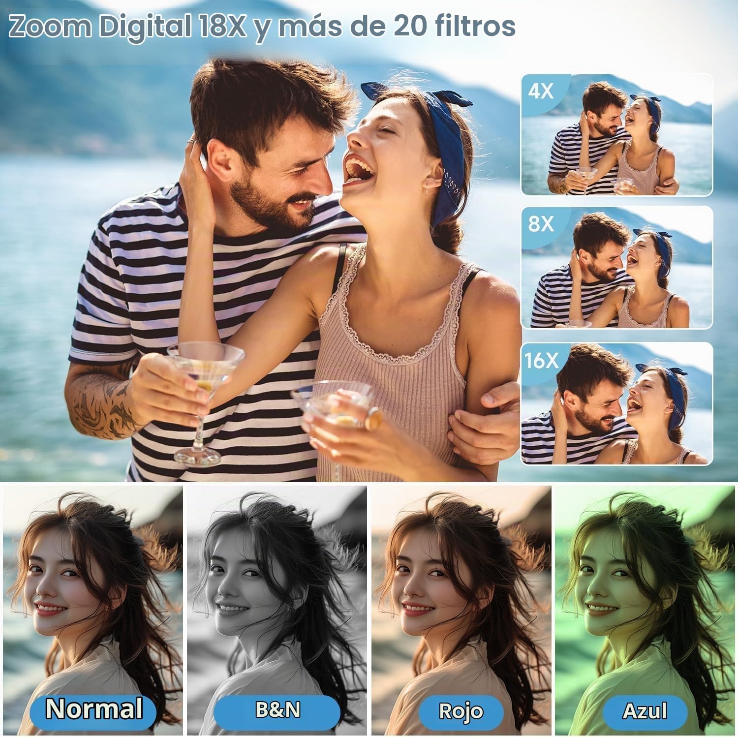 CÁMARA DIGITAL 4K PARA FOTOGRAFÍA, CÁMARA DE VLOGGING DE 50 MP PARA VIDEO DE YOUTUBE CON FLASH Y PANTALLA ABATIBLE DE 180 - 2