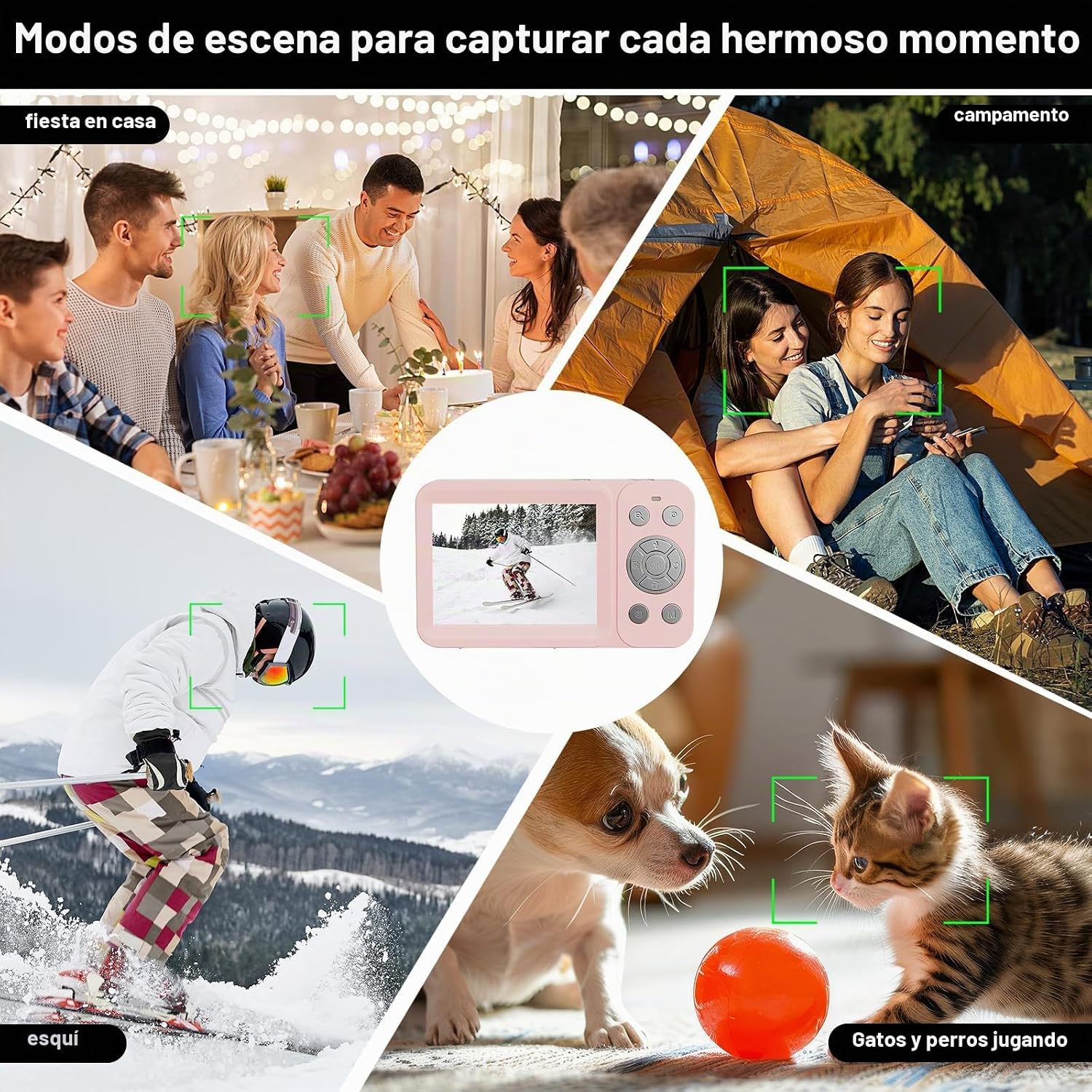 CÁMARA DIGITAL DE DOBLE PANTALLA 5K MEJORADA, CÁMARA DE FOTOGRAFÍA VLOG DE 80MP PARA YOUTUBE, CAMPUS, VIAJES, CÁMARA - 7