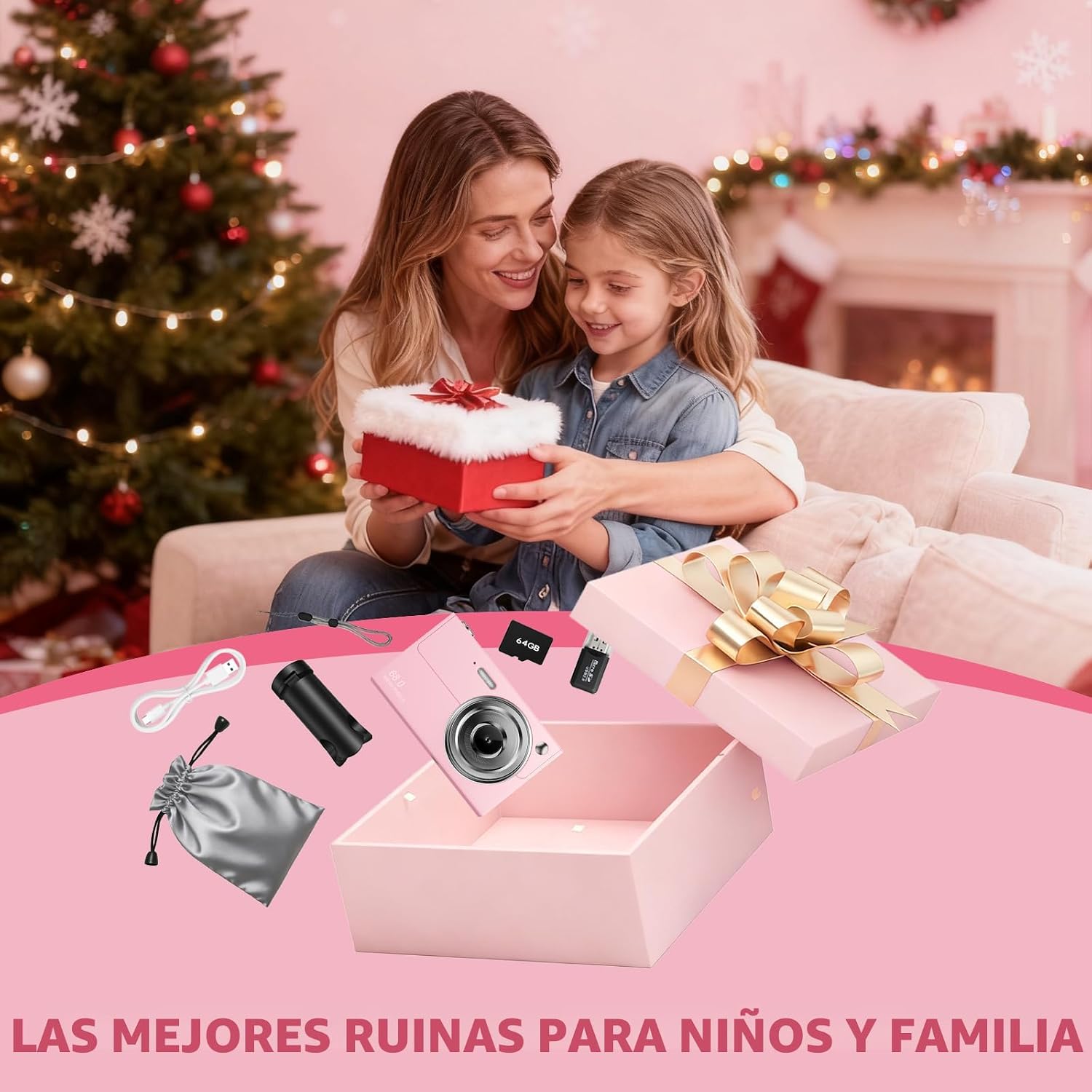 CÁMARA DIGITAL PARA NIÑOS Y PRINCIPIANTES 64GB SD POINT AND SHOOT CÁMARAS - 7