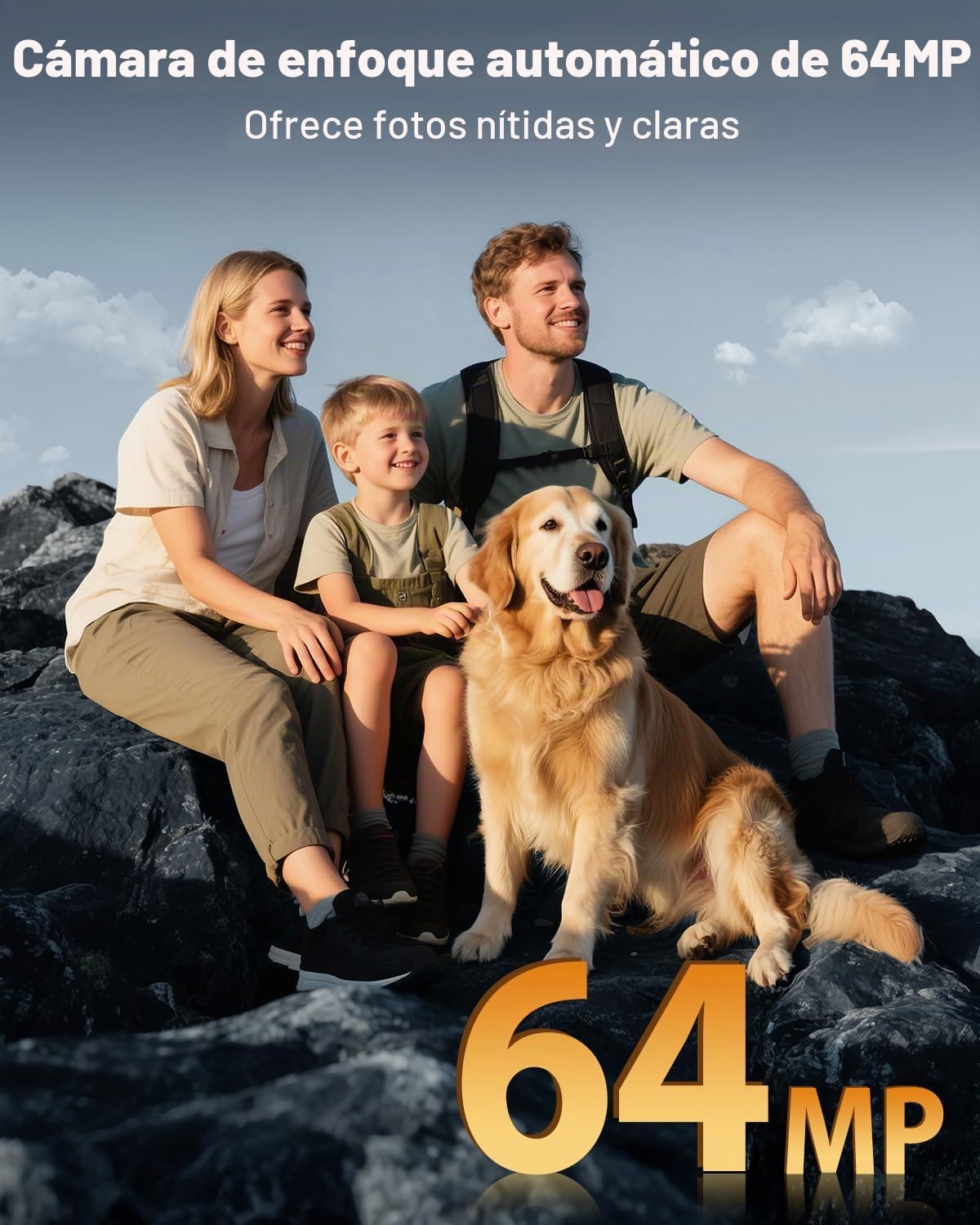 CÁMARA DIGITAL 4K PARA FOTOGRAFÍA, WIFI DE 64 MEGAPÍXELES CON PANTALLA GIRATORIA DE 180 DE 3 CON ENFOQUE AUTOMÁTICO, CÁMARA - 3