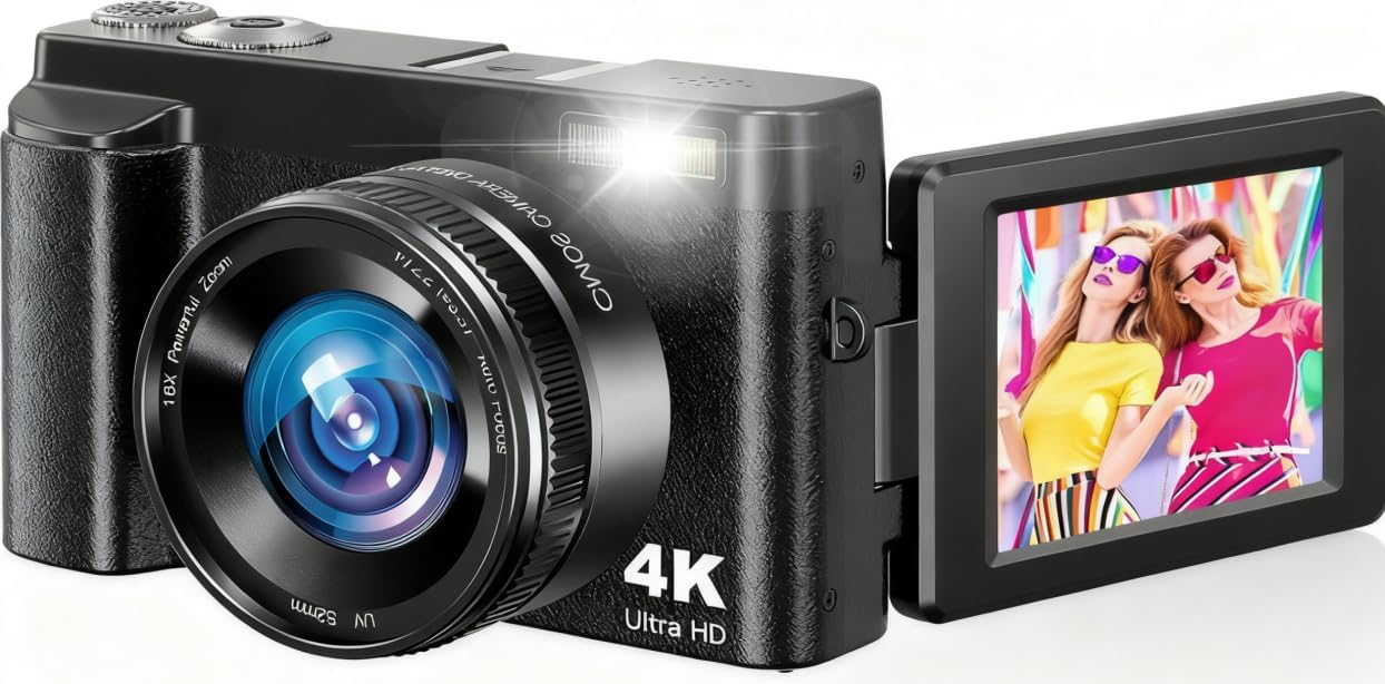 CÁMARA DIGITAL, CÁMARA DIGITAL COMPACTA PARA ADOLESCENTES Y ADULTOS, PARA VIAJES, CÁMARA DE VLOGGING PARA FOTOGRAFÍA - 1