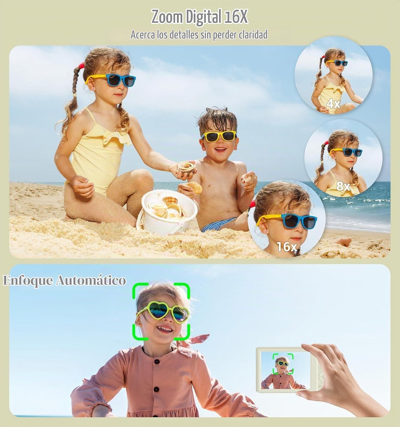 CÁMARA DIGITAL, CÁMARA DIGITAL FHD 4K MEJORADA PARA ADOLESCENTES, NIÑAS, NIÑOS, CÁMARAS DIGITALES COMPACTAS CON TARJETA - 4