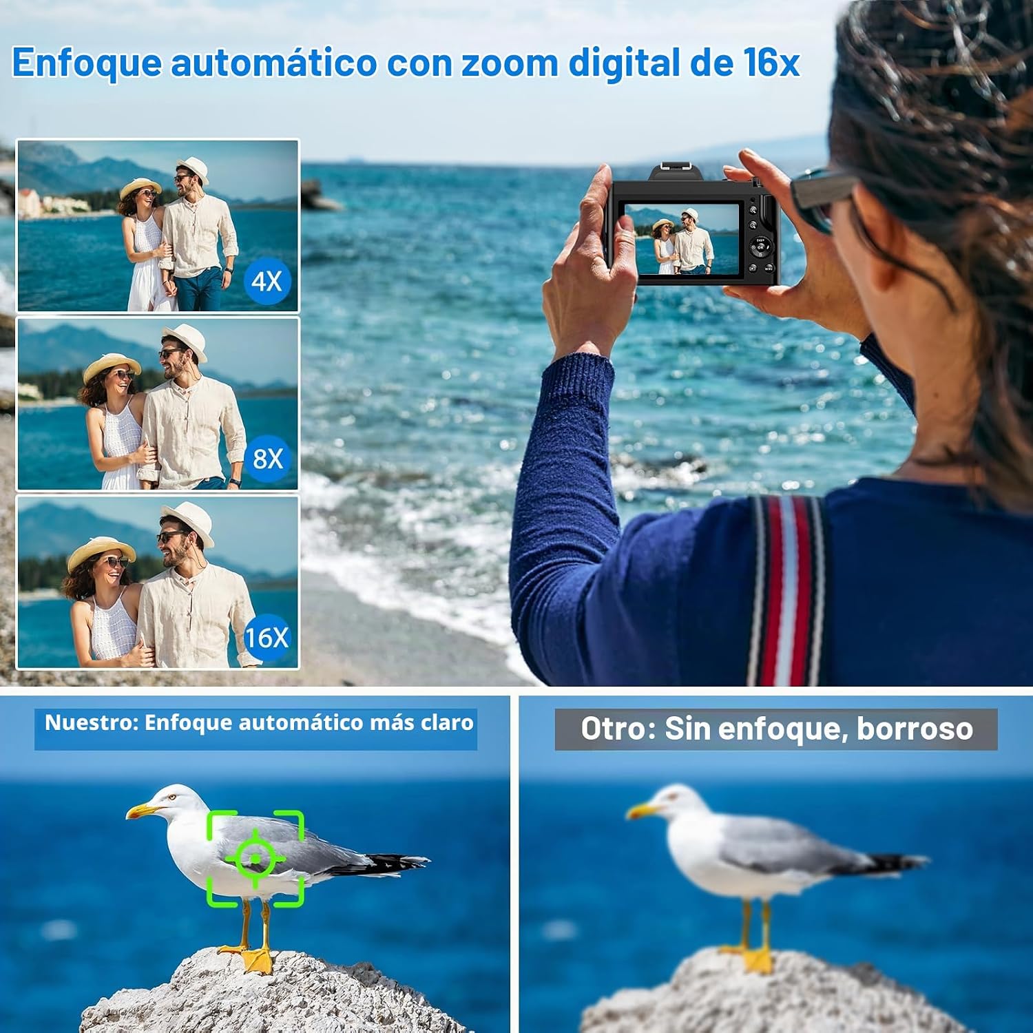 CÁMARA DIGITAL 5K WIFI CON ENFOQUE AUTOMÁTICO PARA VIDEOBLOGS EN YOUTUBE, CÁMARA DE 48MP PARA FOTOGRAFÍA Y VIDEO, CÁMARAS - 3