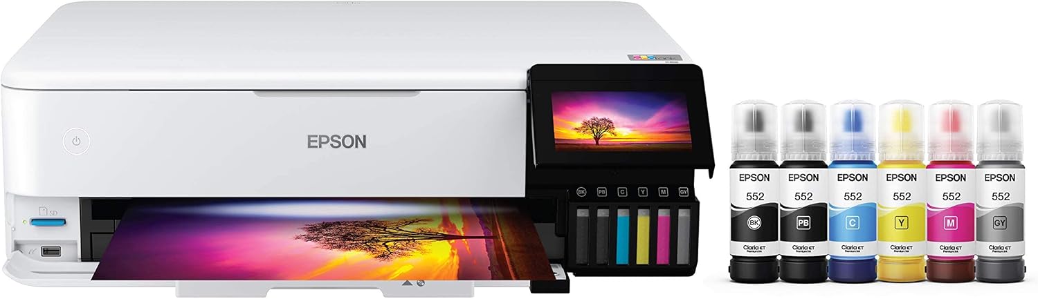 EPSON ECOTANK PHOTO ET-8550 - IMPRESORA TODO EN UNO A COLOR INALÁMBRICA DE GRAN FORMATO CON SÚPER TANQUE, ESCÁNER, - 7