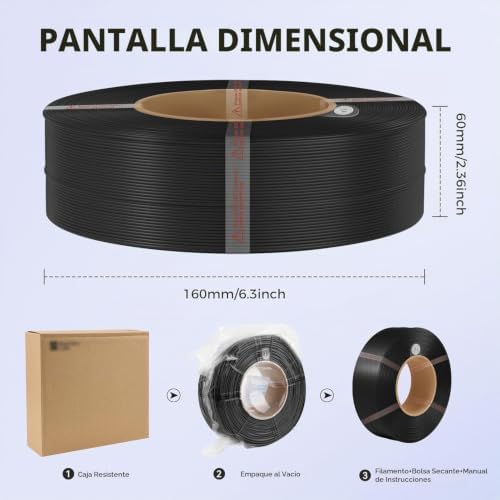 FILAMENTO DE REPUESTO BÁSICO PETG DE BAMBÚ DE 0.069 IN, 2.2 LBS 2.2 LIBRAS CON RFID PARA IMPRESORAS 3D BAMBU LAB A1/X1/P1, - 2