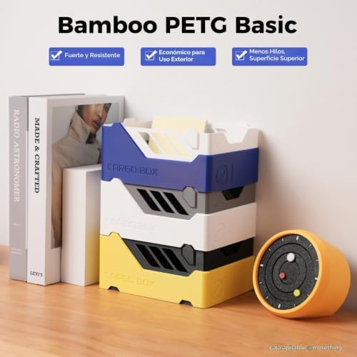 FILAMENTO DE REPUESTO BÁSICO PETG DE BAMBÚ DE 0.069 IN, 2.2 LBS 2.2 LIBRAS CON RFID PARA IMPRESORAS 3D BAMBU LAB A1/X1/P1, - 3