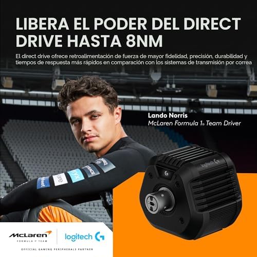 SISTEMA LOGITECH G RS50, CONFIGURACIÓN DE VOLANTE DE CARRERAS DE SIMULACIÓN DE 3 PIEZAS - BASE DE VOLANTE RS50 CON 8 NM - 3