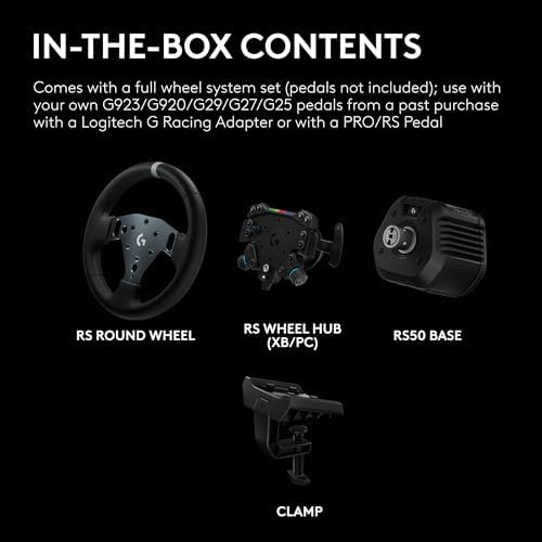 SISTEMA LOGITECH G RS50, CONFIGURACIÓN DE VOLANTE DE CARRERAS DE SIMULACIÓN DE 3 PIEZAS - BASE DE VOLANTE RS50 CON 8 NM - 6