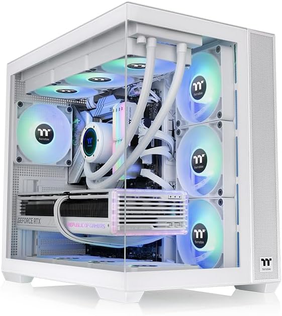 THERMALTAKE VIEW 380 TG ARGB SNOW ATX CARCASA INCLUYE 4 VENTILADORES ARGB DE 120MM SOPORTA TARJETA MADRE CON CONECTOR OCULTO - 6