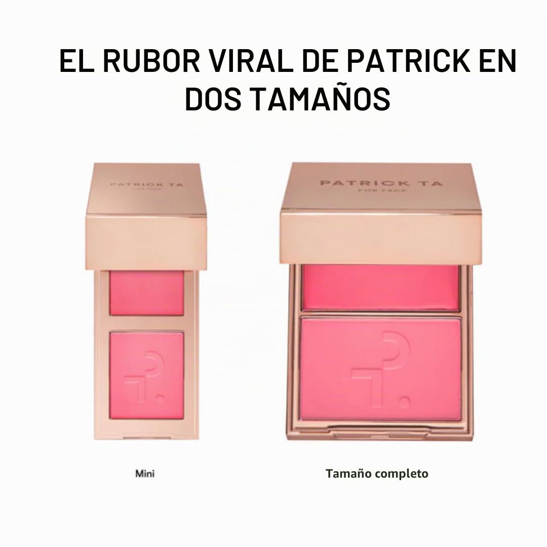 PATRICK TA DOUBLE TAKE MINI RUBOR MAQUILLAJE DUO, SHE GOES TO THE GYM, CREMA Y POLVO, 0.25 ONZAS, ACABADO NATURAL RADIANTE - 4