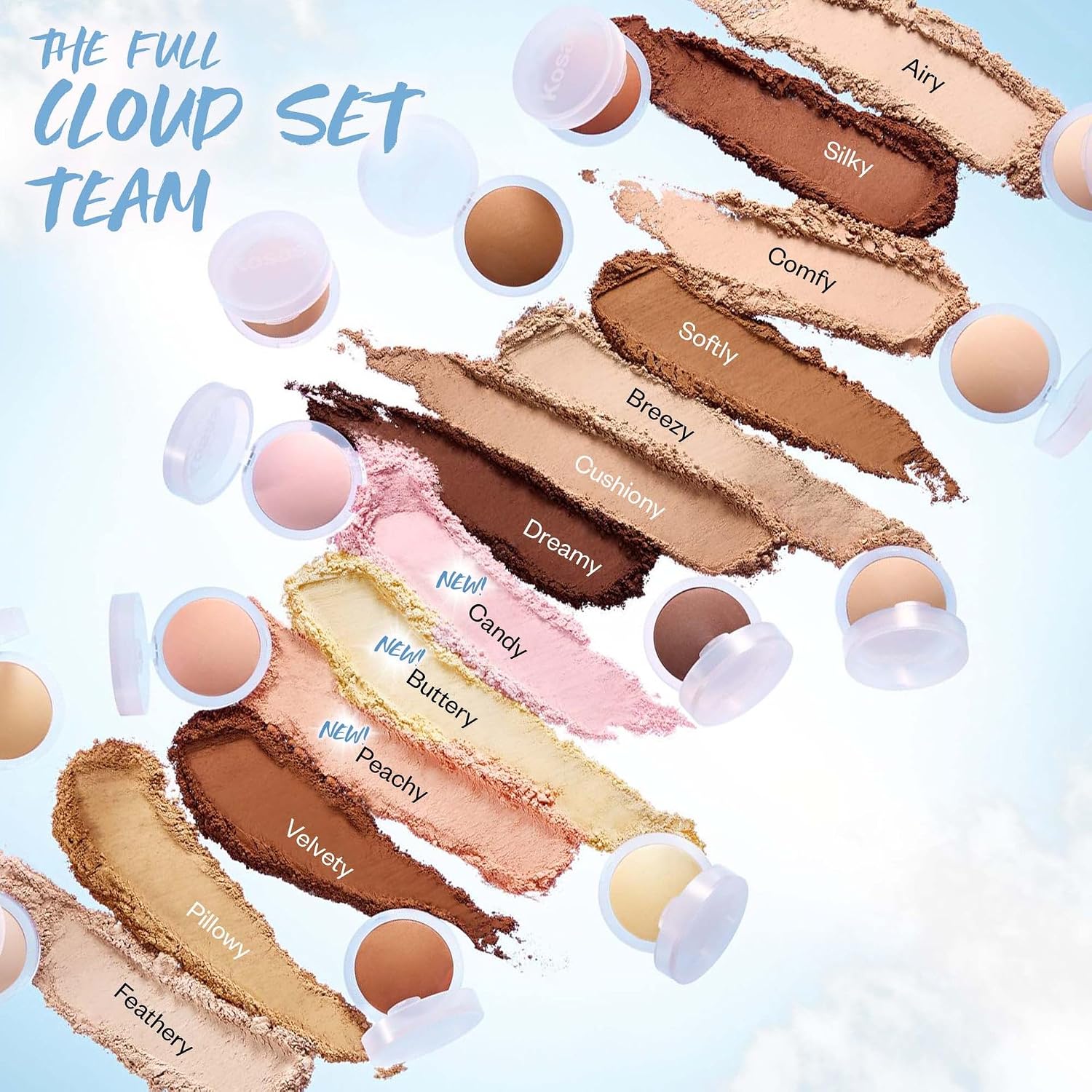 KOSAS CLOUD KIT DE MAQUILLAJE SET - POLVO FIJADOR HORNEADO PARA CARA, PORCELANA TRANSPARENTE - 7