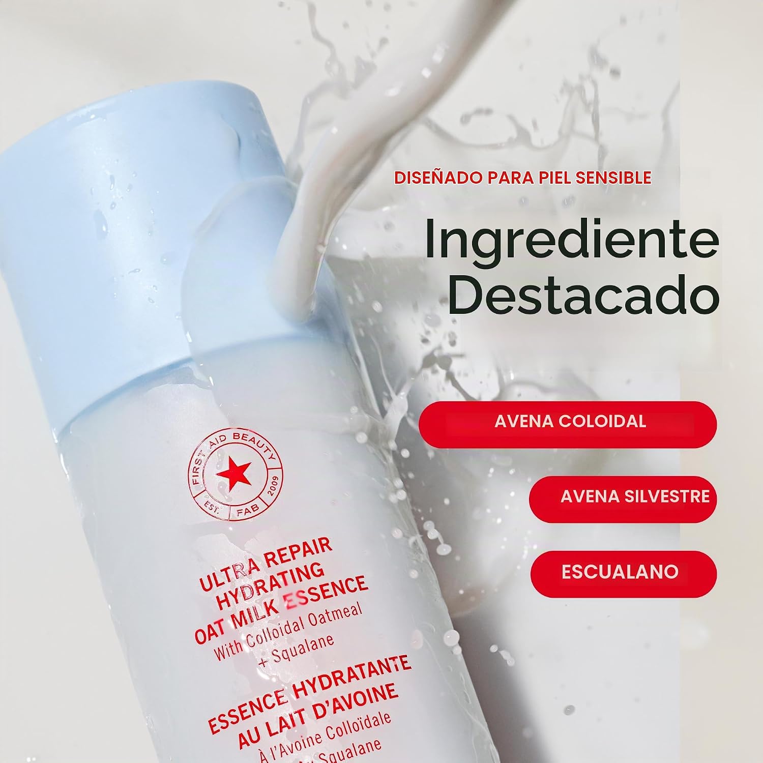 FIRST AID BEAUTY TÓNICO HIDRATANTE CON ESCUALANO Y AVENA SILVESTRE, TÓNER CALMANTE SIN FRAGANCIA SIN ALCOHOL, HIDRATACIÓN - 7