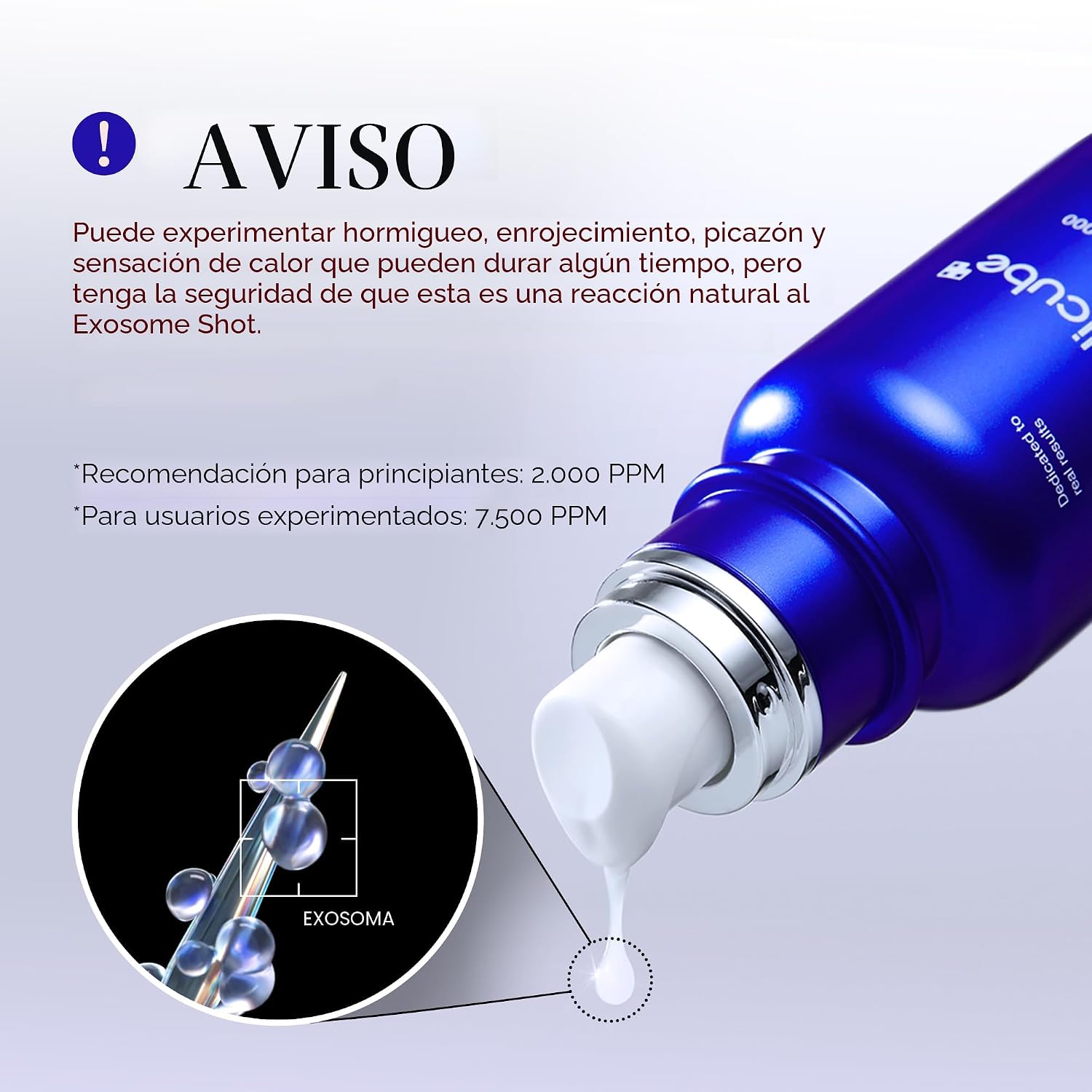 MEDICUBE ZERO EXOSOME SHOT 7,500 PPM SPICULE FACIAL SÉRUM FACIAL CONCENTRADO SUERO LÍQUIDO POTENCIADOR DE PIEL EXOSOMA, AHA - 3