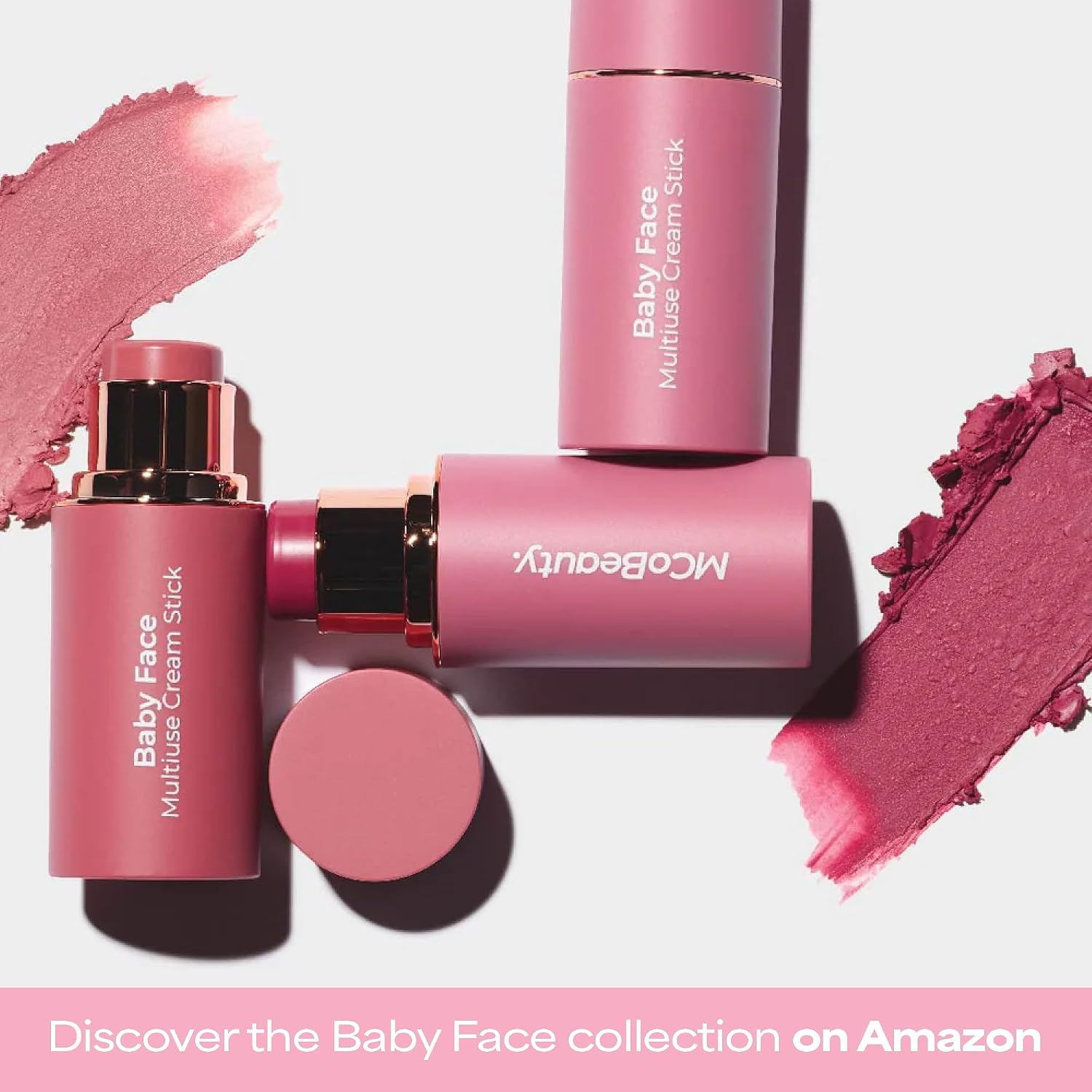MCOBEAUTY - BARRA DE CREMA MULTIUSOS BABY FACE PARA LABIOS Y MEJILLAS - BARRA DE RUBOR EN TONO ROSA ROSA - CONTIENE ACEITE - 7