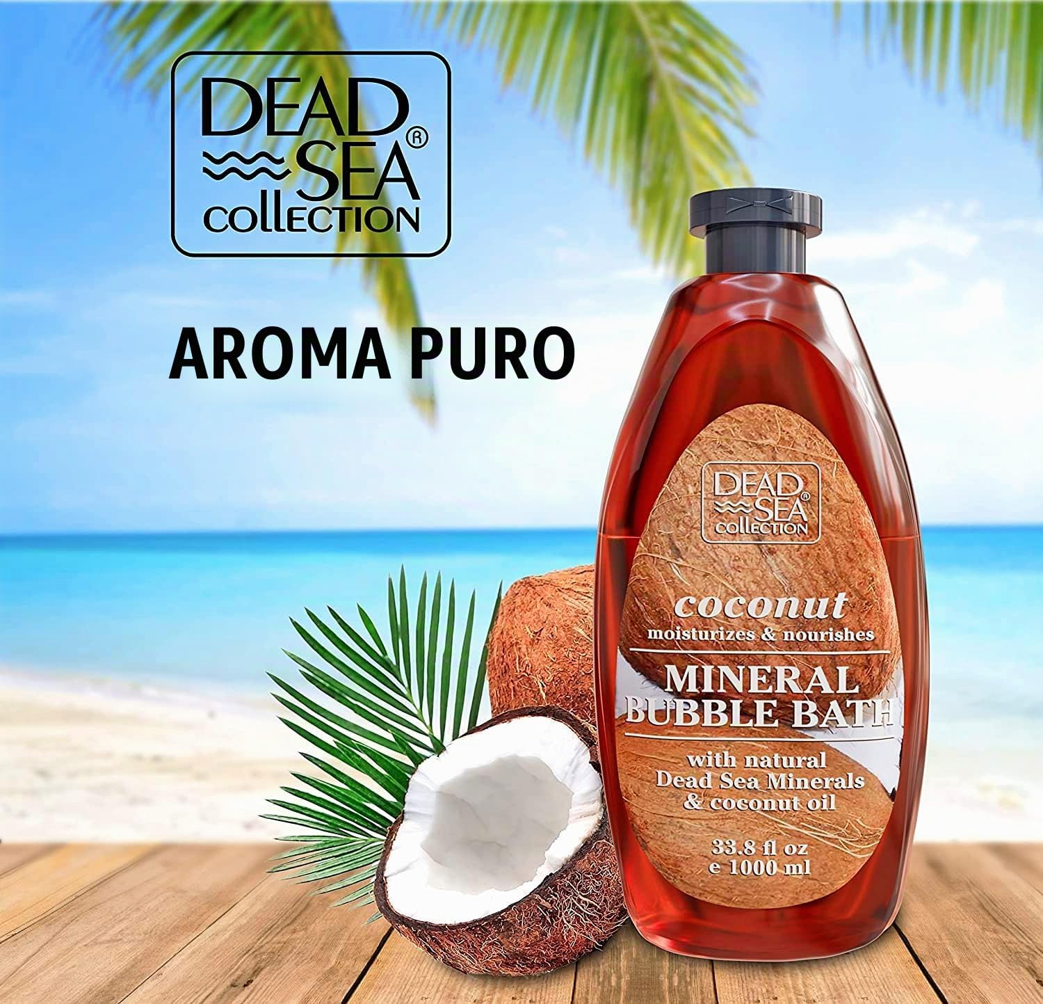 DEAD SEA COLLECTION BAÑO DE BURBUJAS CON COCO PARA MUJERES Y HOMBRES, ACEITE DE COCO Y MINERALES PUROS DEL MAR MUERTO, PIEL - 3