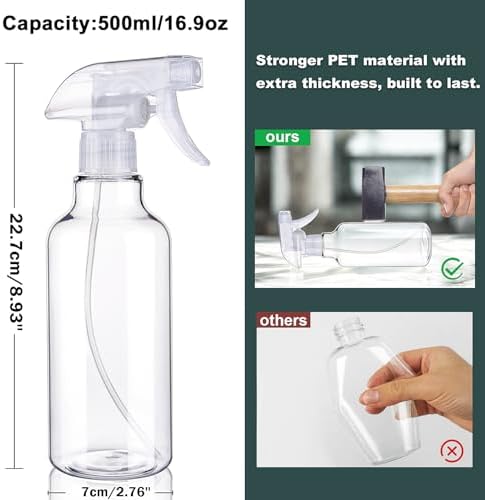 BOTELLAS DE PLÁSTICO DE 16.9 OZ/16.9 FL OZ, 1 PAQUETE, NIEBLA AJUSTABLE/CORRIENTE - 7