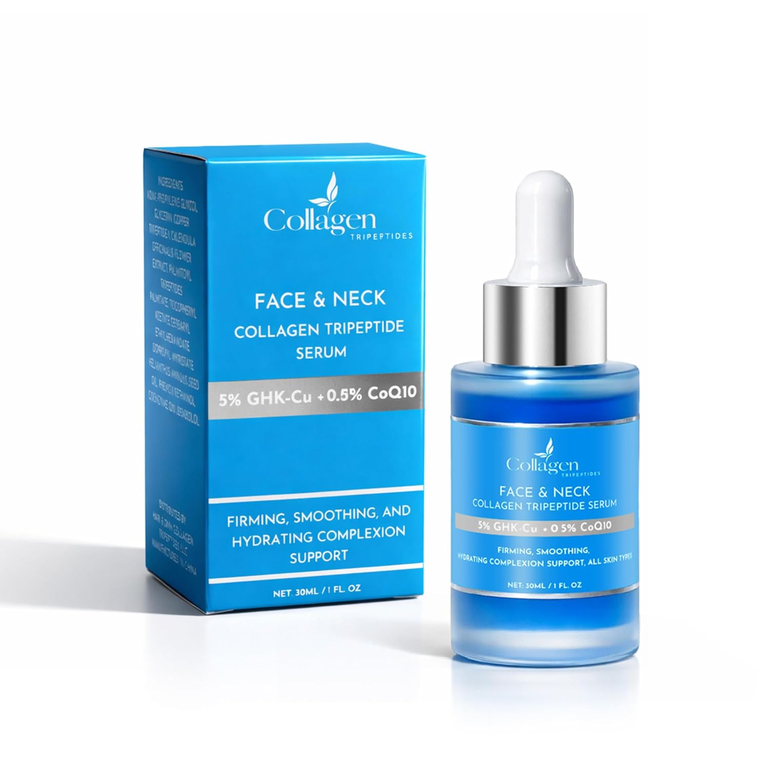 SUERO FACIAL Y CUELLO, 5% DE TRIPÉPTIDO DE COBRE GHK-CU 0.5% DE COENZIMA Q10, PALMITOIL TRIPÉPTIDOS REVITALIZADOR - 1
