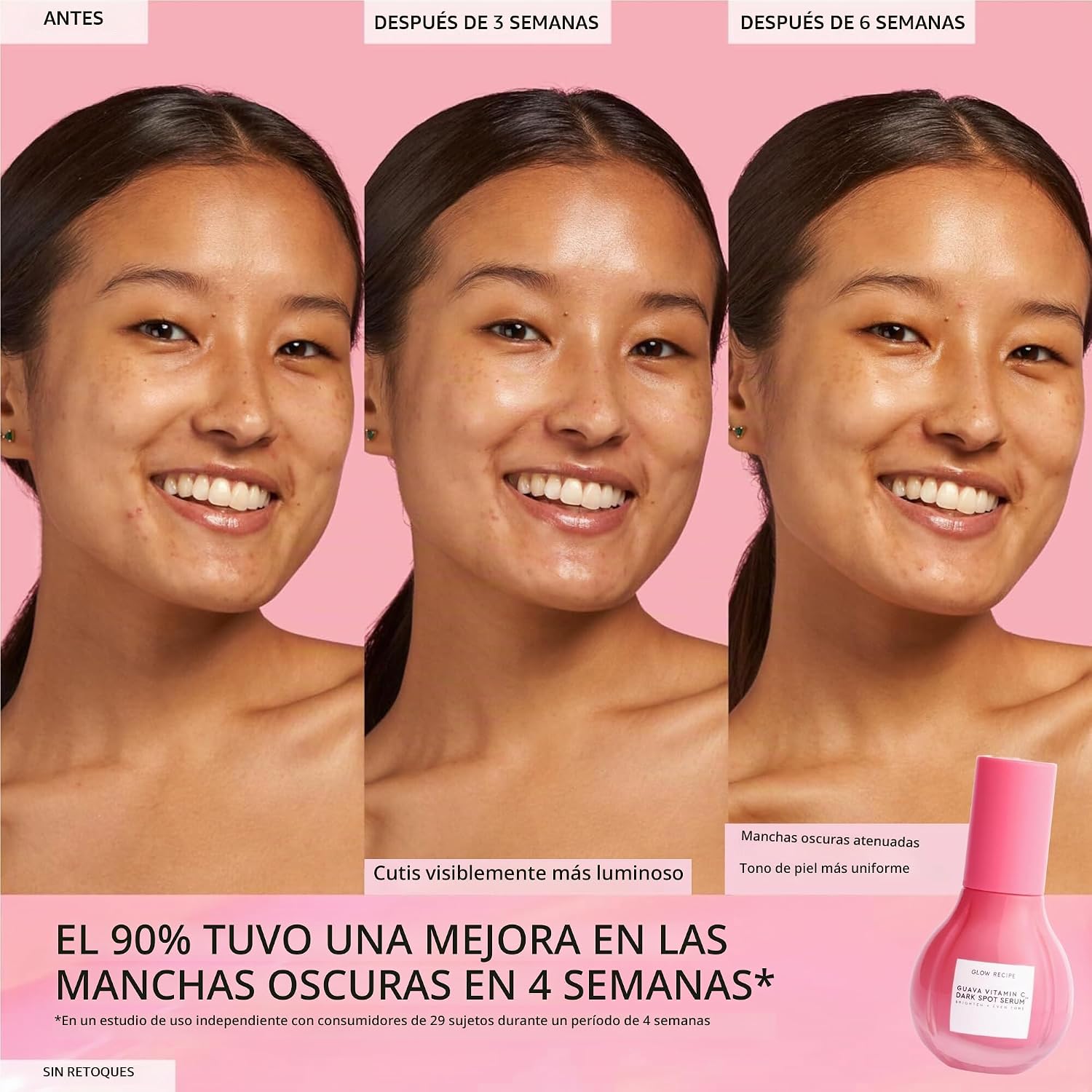 BRILLO GLOW RECIPE SUERO DE VITAMINA C DE GUAYABA PARA PIELES SENSIBLES, HIDRATANTE, ILUMINADOR Y VEGANO PARA EL CUIDADO - 4