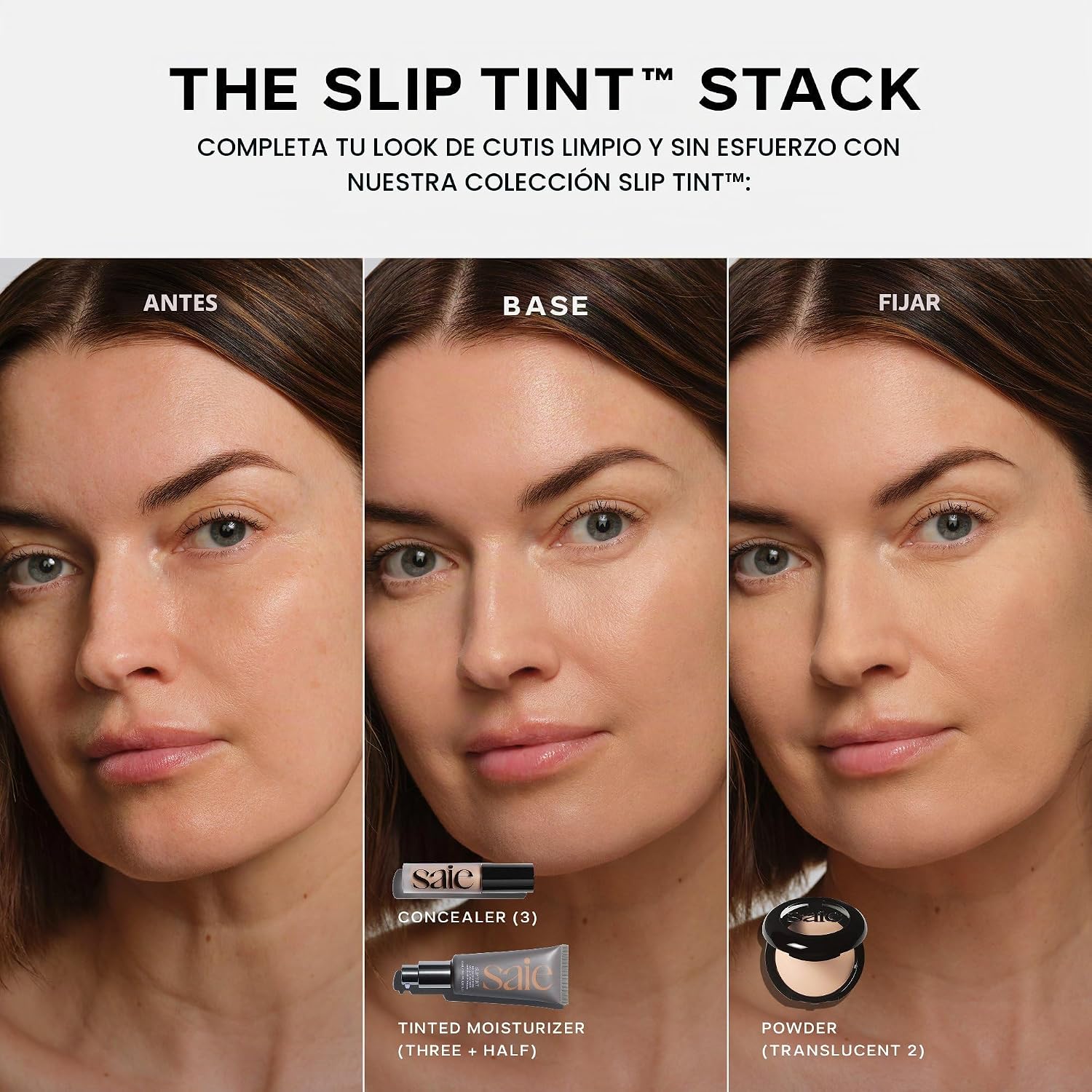 SAIE SLIP TINT - PROTECTOR SOLAR TINTADO PARA CARA, SPF 35, TRES MITAD 1.35 ONZAS - 6