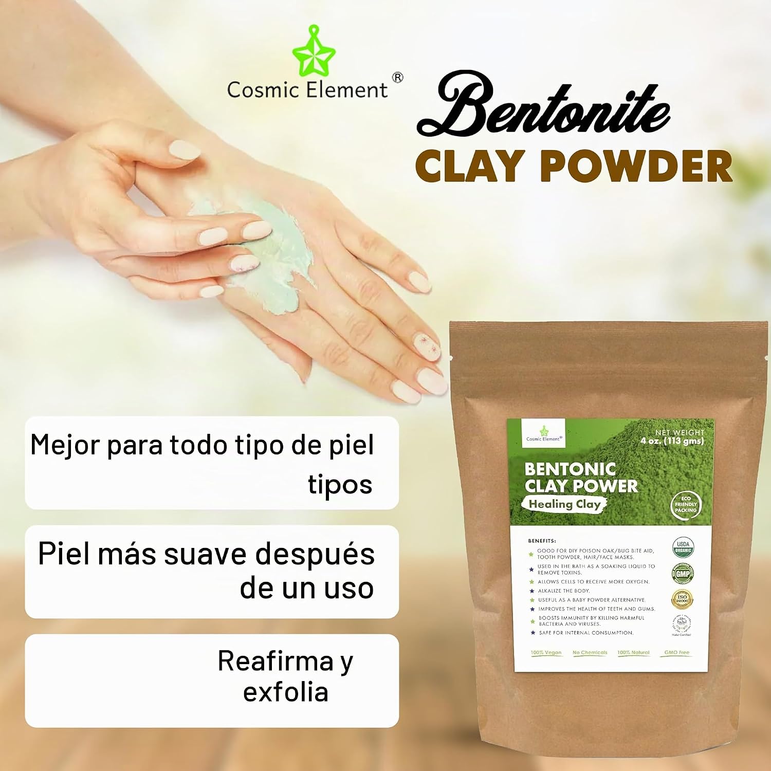 POLVO DE ARCILLA DE BENTONITA DE CALCIO 100% PURO, VEGANO, GRADO ALIMENTICIO, ARCILLA CURATIVA, DESINTOXICACIÓN - 2